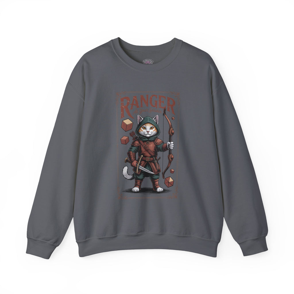 Ranger Cat at Your Serivece D&D Sweatshirt | Cat Lover RPG Gift