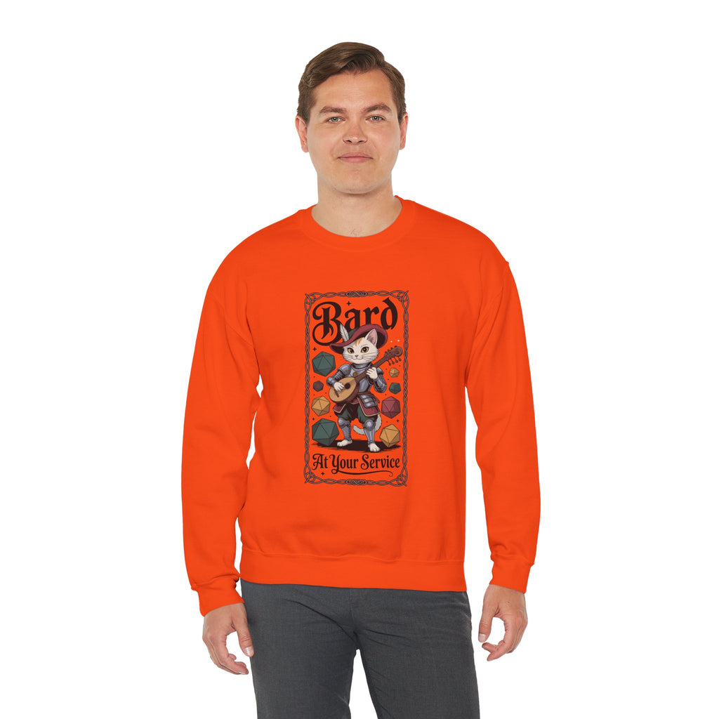 Bard Cat at Your Serivece D&D Sweatshirt | Cat Lover RPG Gift