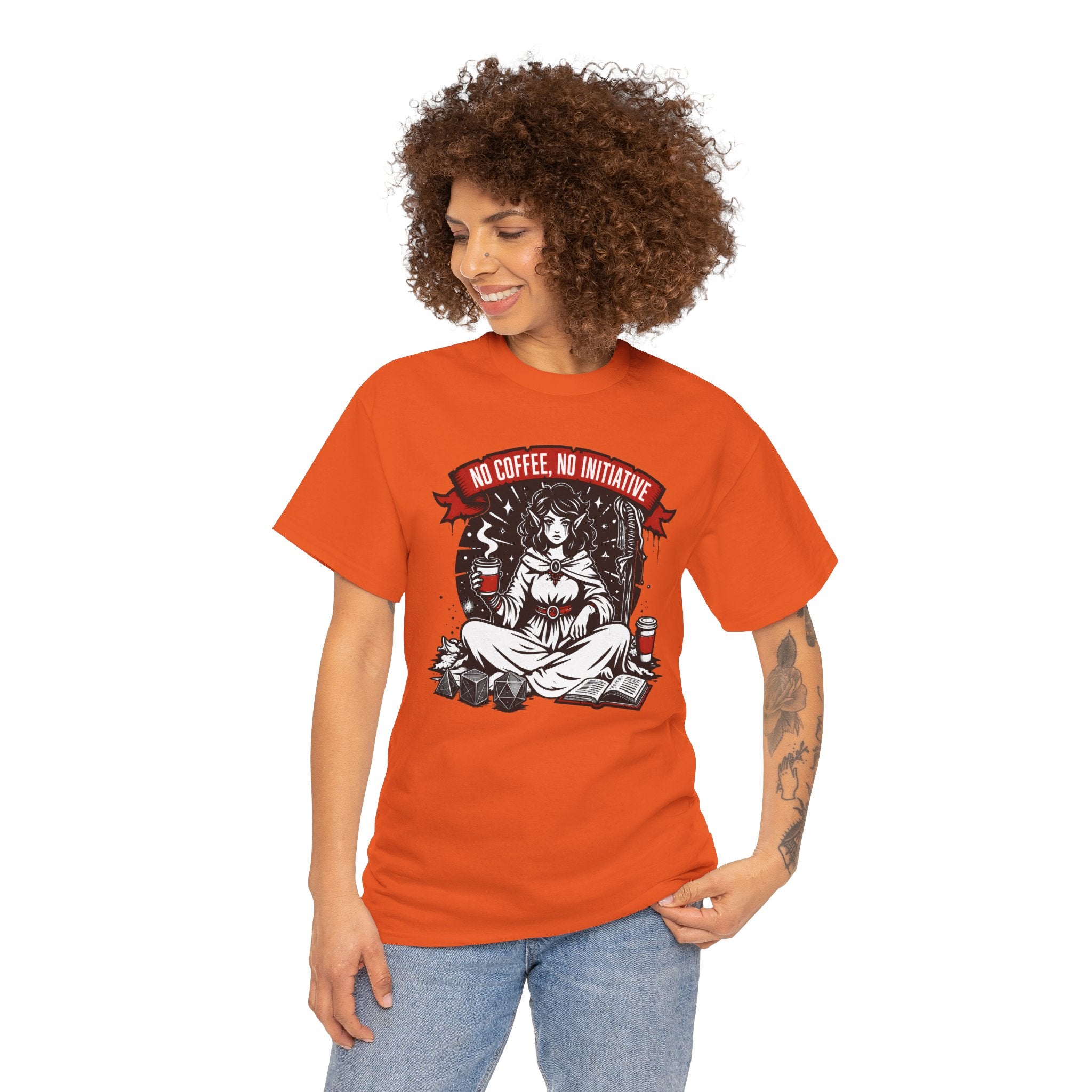 No Coffee, No Initiative | Fantasy RPG T-shirt