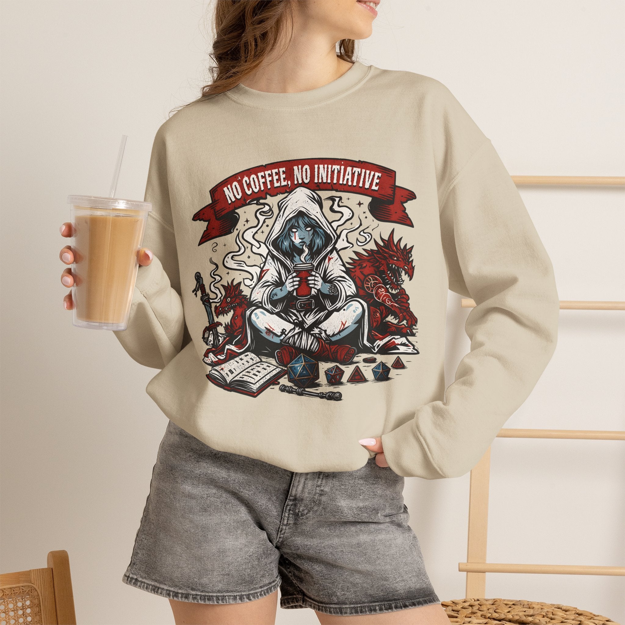 No Coffee, No Initiative | Fantasy RPG Sweatshirt