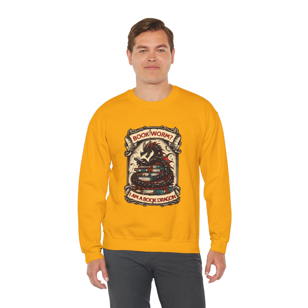 Book Worm? I Am a Book Dragon, Fantasy Reader Sweatshirt