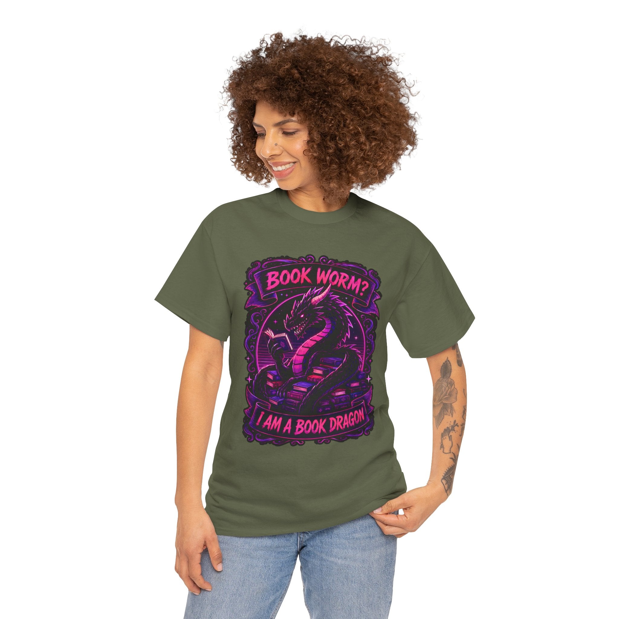 Book Worm? I Am a Book Dragon, Fantasy Reader T-shirt
