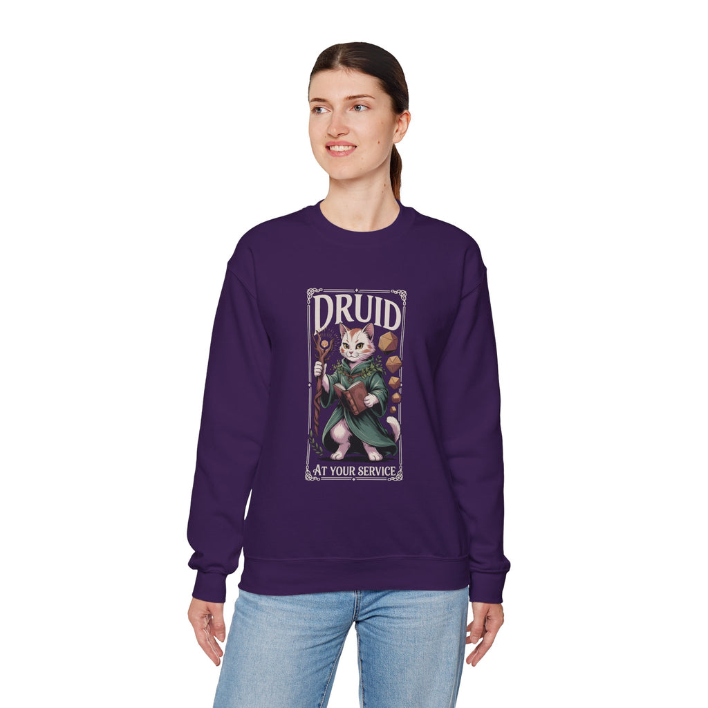 Druid Cat at Your Serivece D&D Sweatshirt | Cat Lover RPG Gift