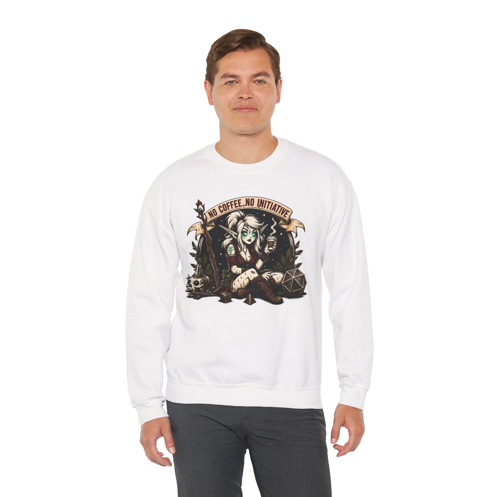 No Coffee, No Initiative | Fantasy RPG Sweatshirt