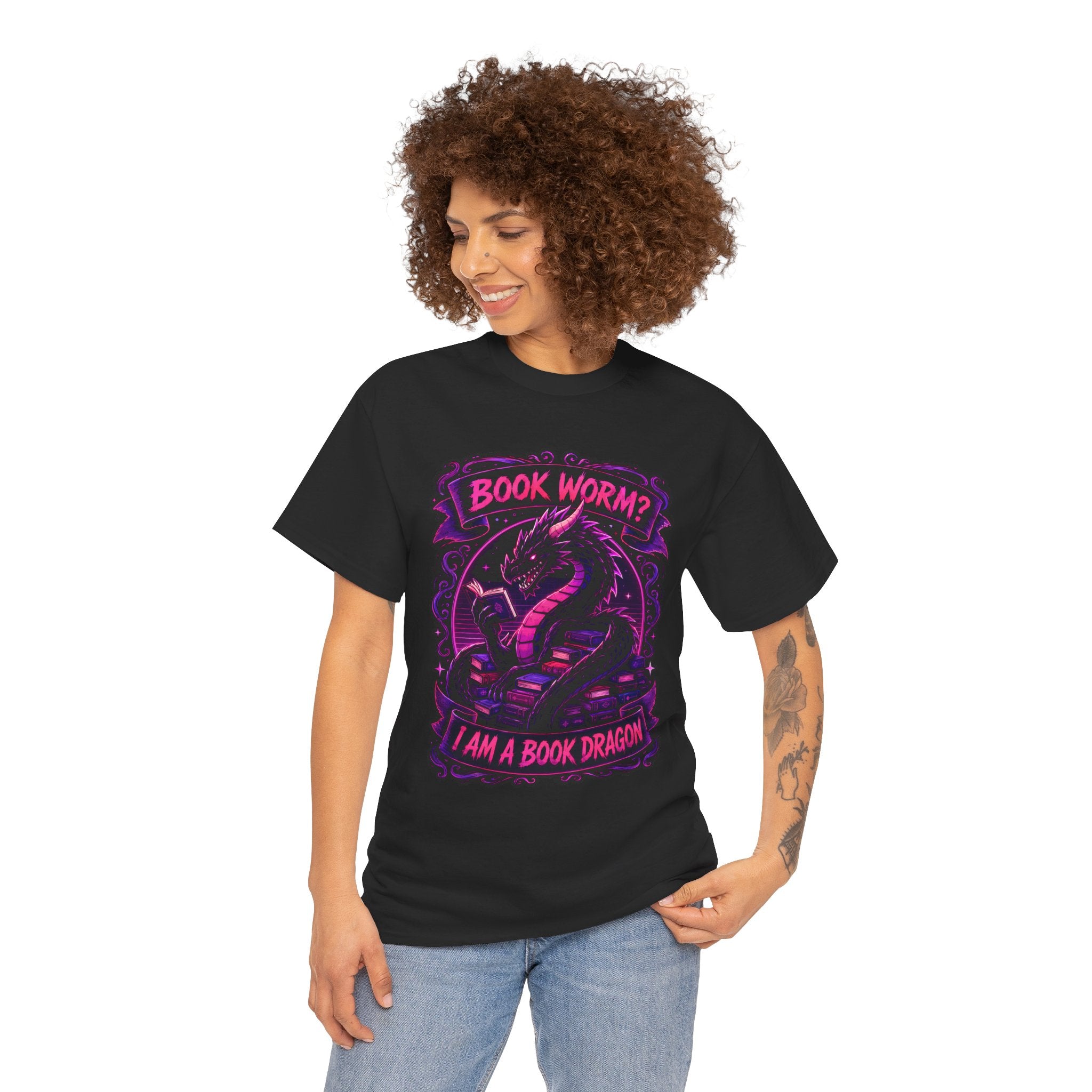 Book Worm? I Am a Book Dragon, Fantasy Reader T-shirt