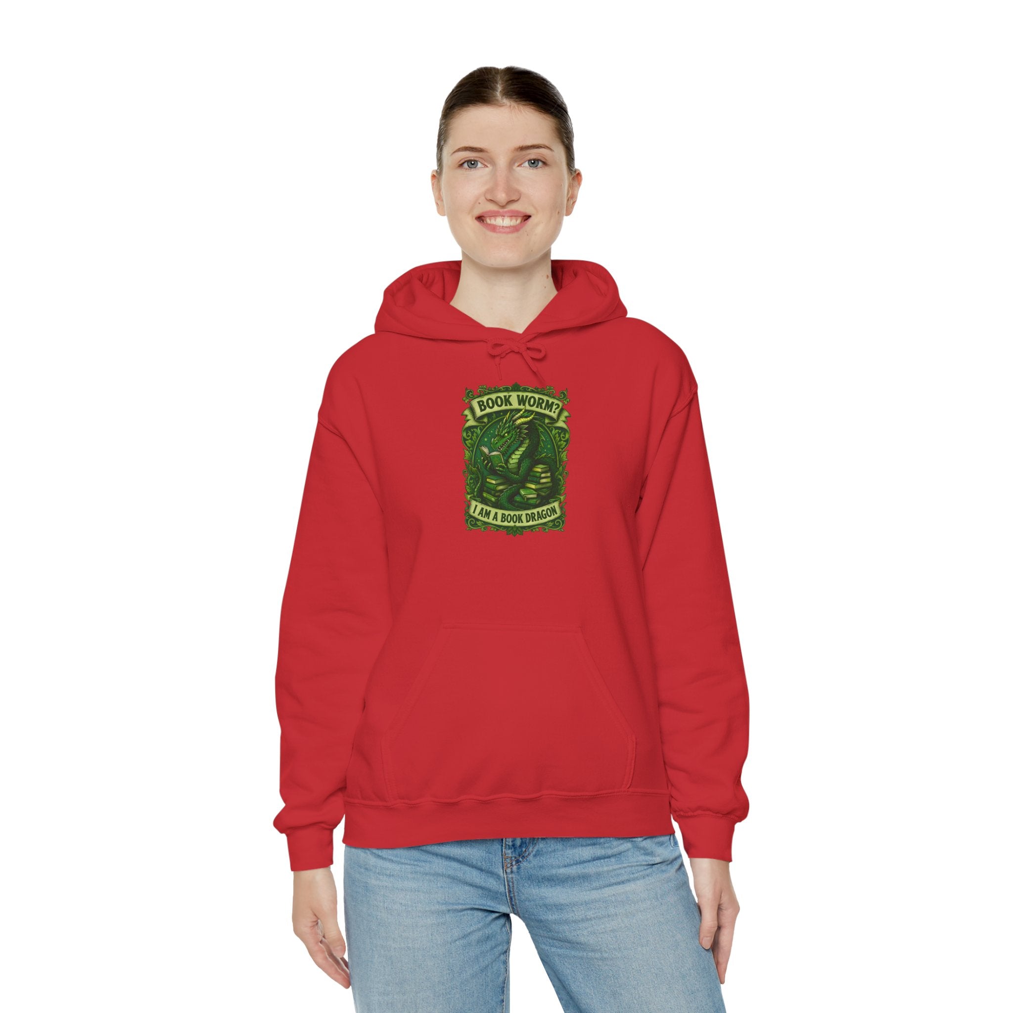 Book Worm? I Am a Book Dragon, Fantasy Reader Hoodie