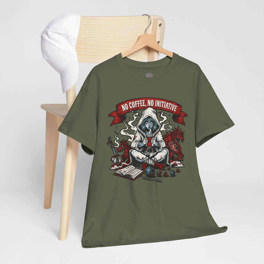 No Coffee, No Initiative | Fantasy RPG T-shirt