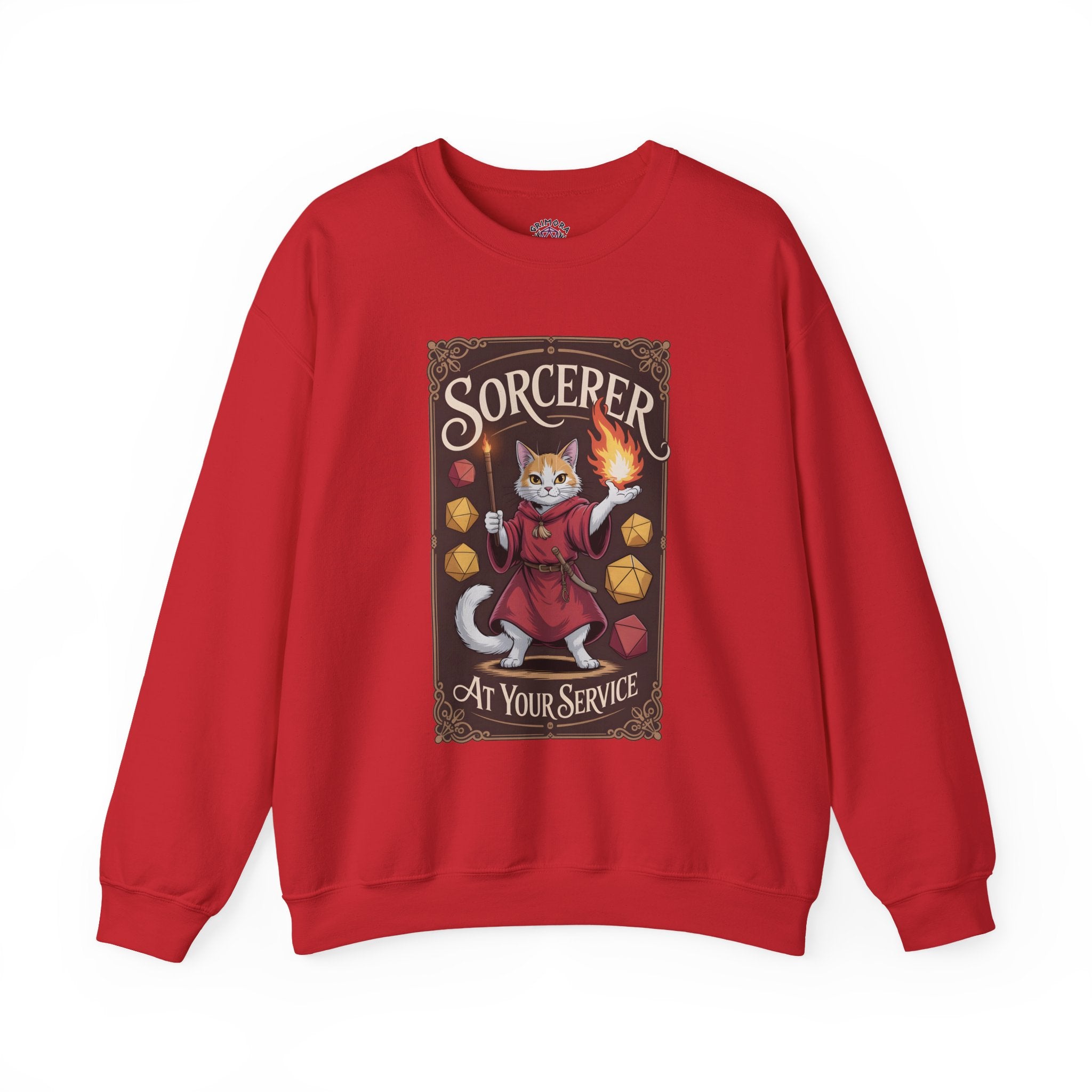 Sorcerer Cat at Your Service D&D Sweatshirt | Cat Lover RPG Gift