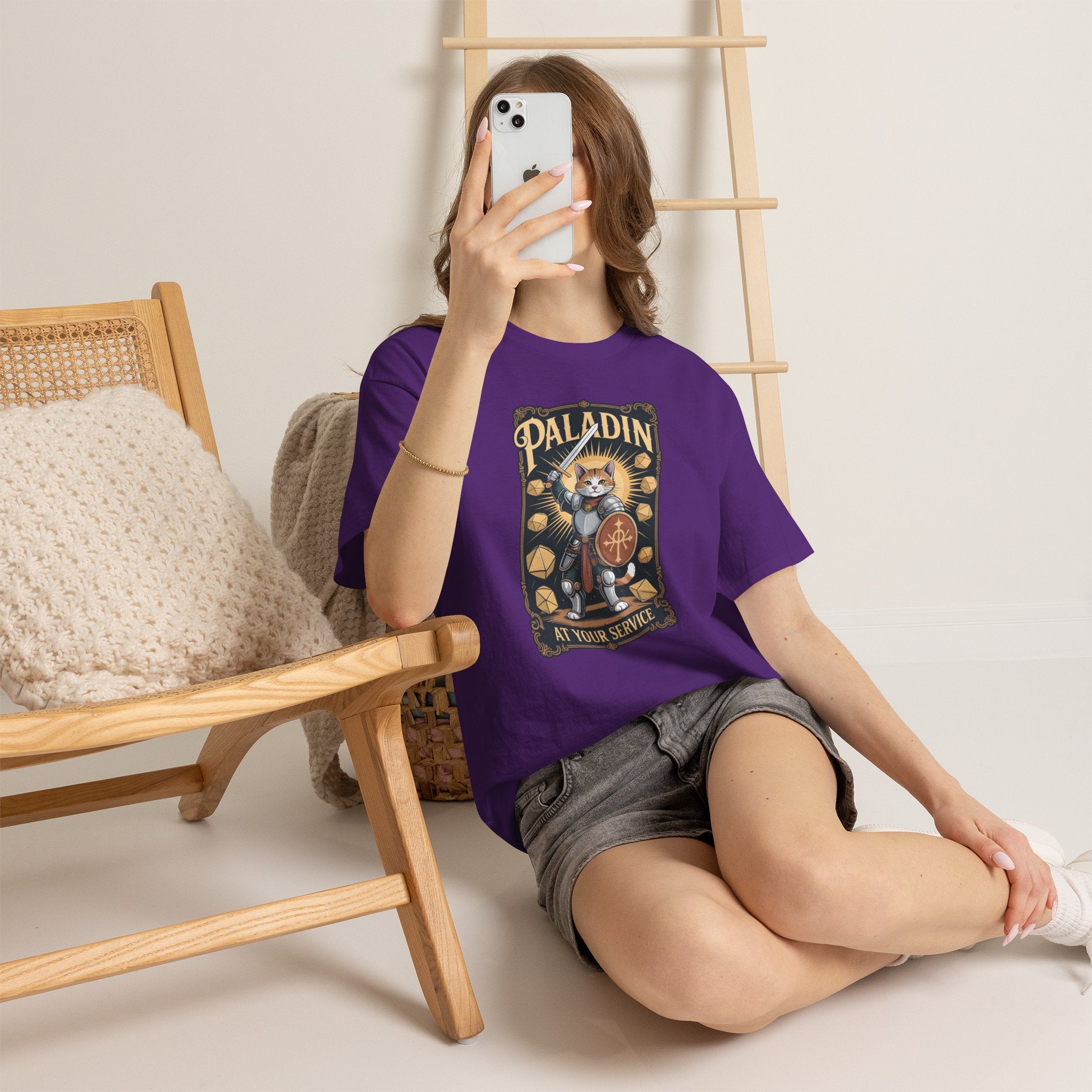 Paladin Cat at Your Service D&D T-shirt | Cat Lover RPG Gift