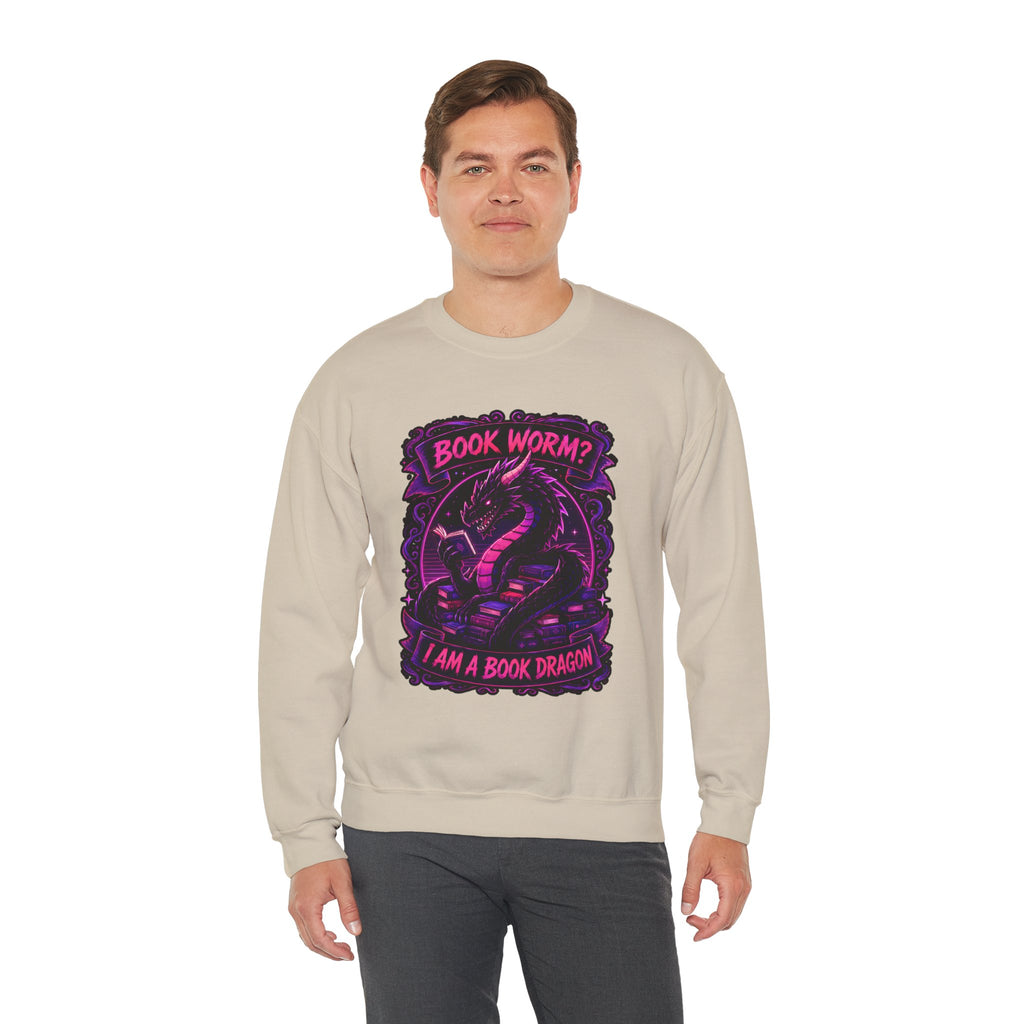 Book Worm? I Am a Book Dragon, Fantasy Reader Sweatshirt
