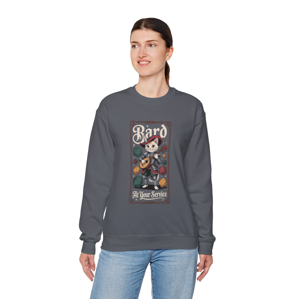 Bard Cat at Your Serivece D&D Sweatshirt | Cat Lover RPG Gift