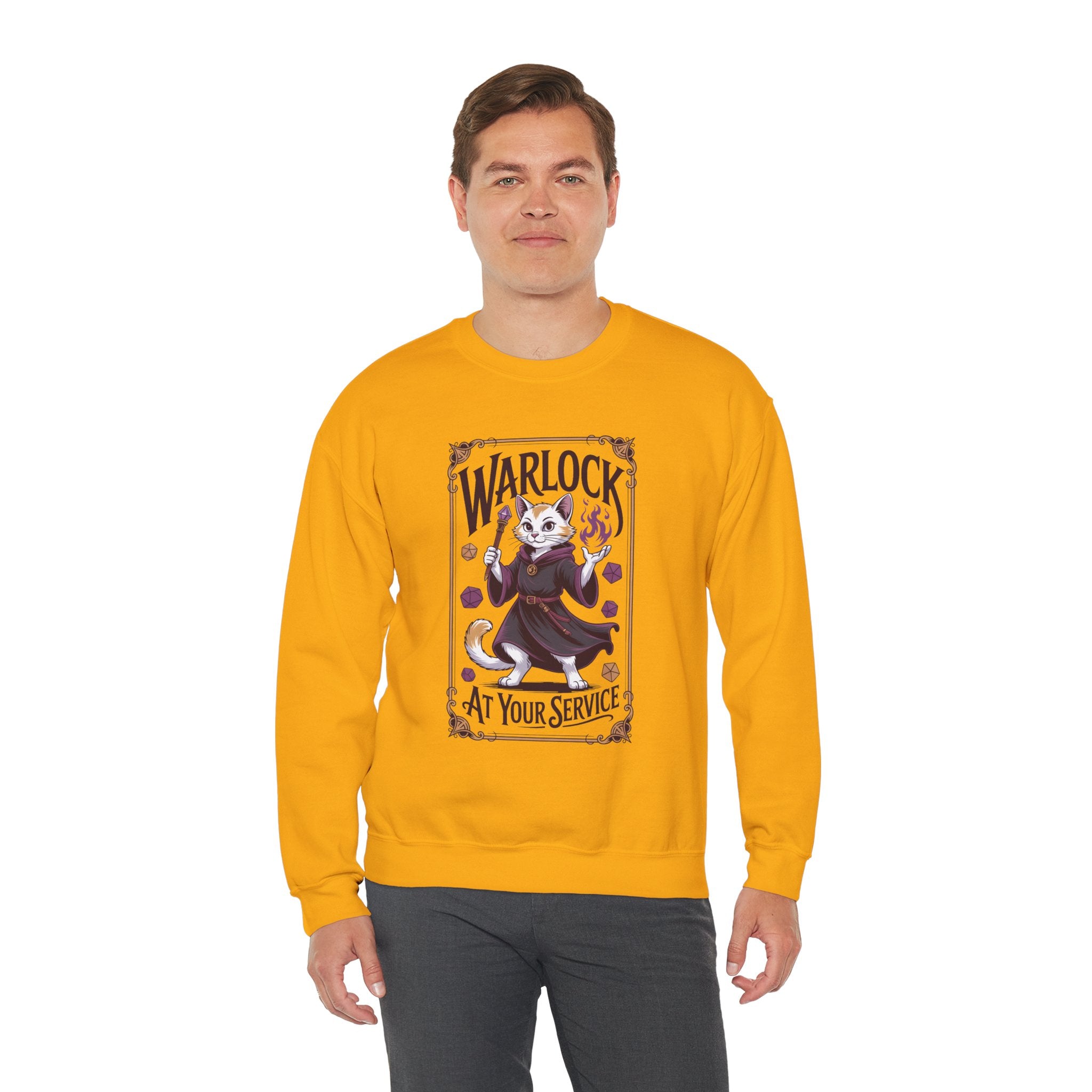 Warlock Cat at Your Serivece D&D Sweatshirt | Cat Lover RPG Gift