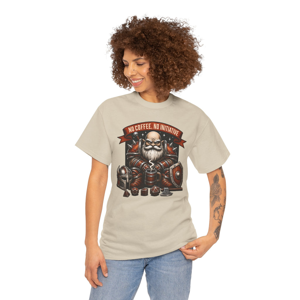 No Coffee, No Initiative | Fantasy RPG T-shirt