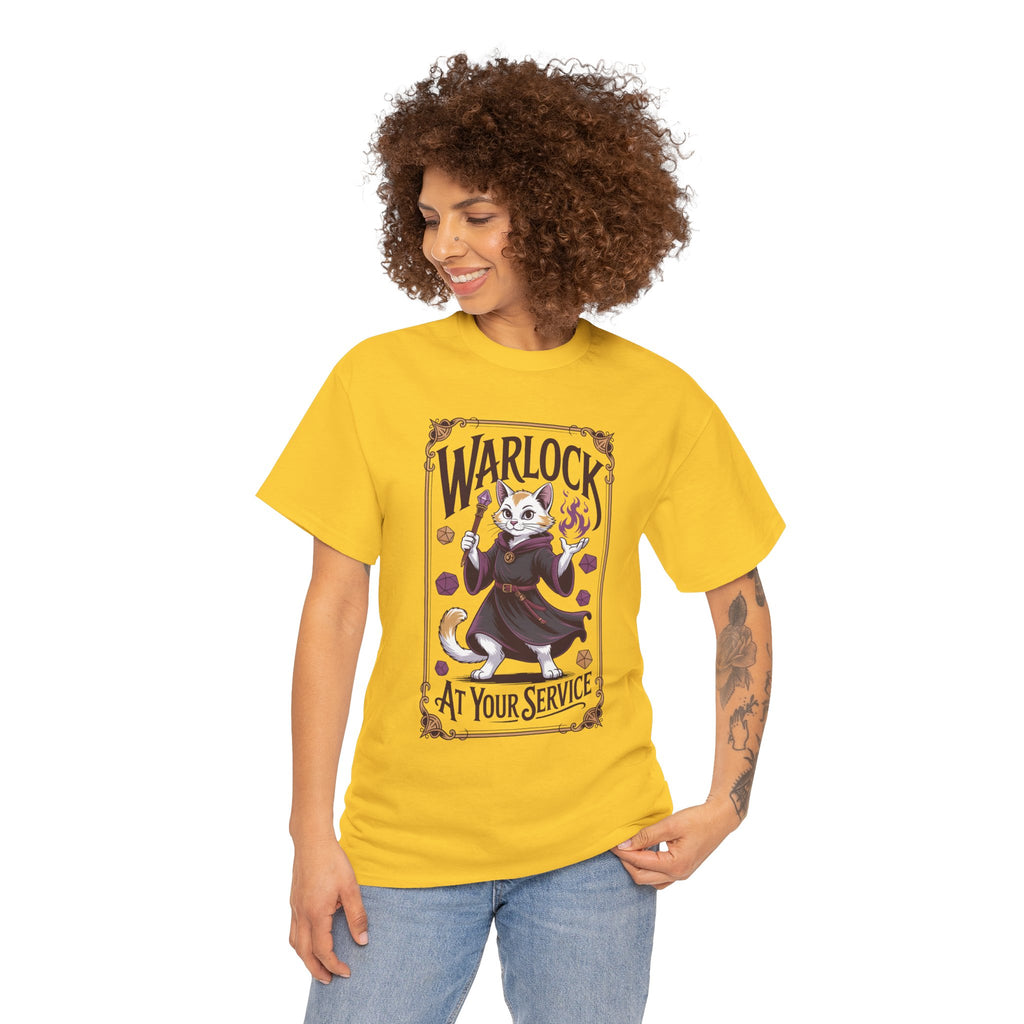 Warlock Cat at Your Serivece D&D T-shirt | Cat Lover RPG Gift