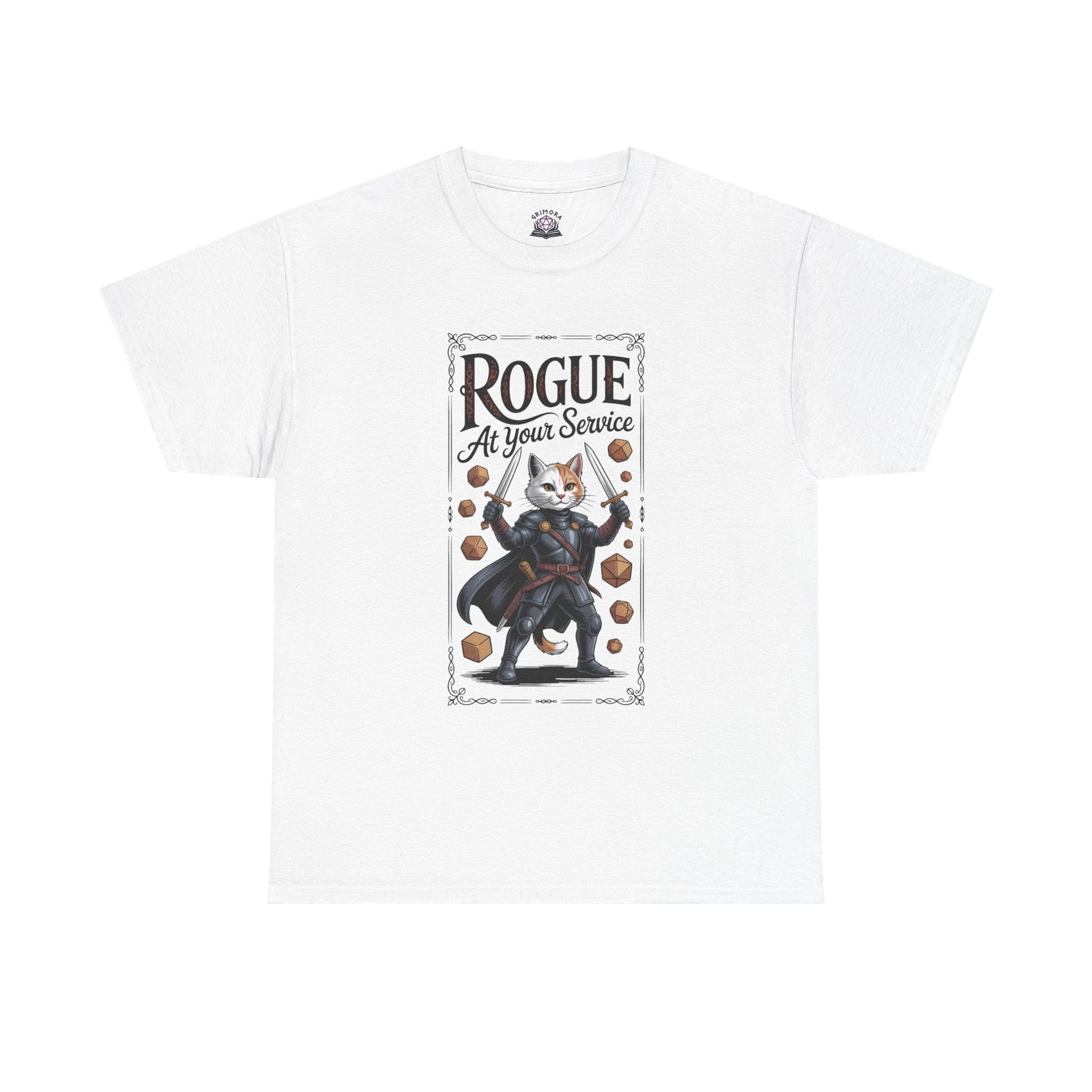 Rogue Cat at Your Serivece D&D T-shirt | Cat Lover RPG Gift