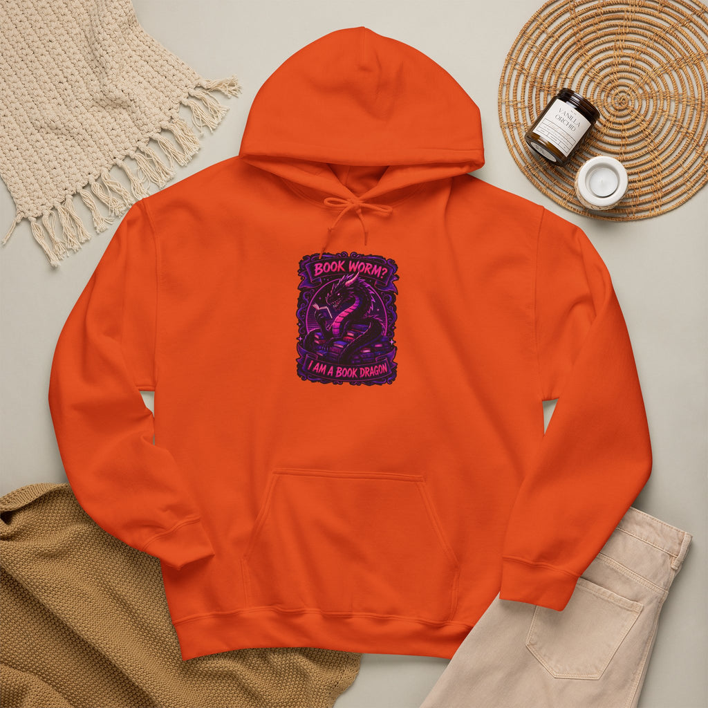 Book Worm? I Am a Book Dragon, Fantasy Reader Hoodie