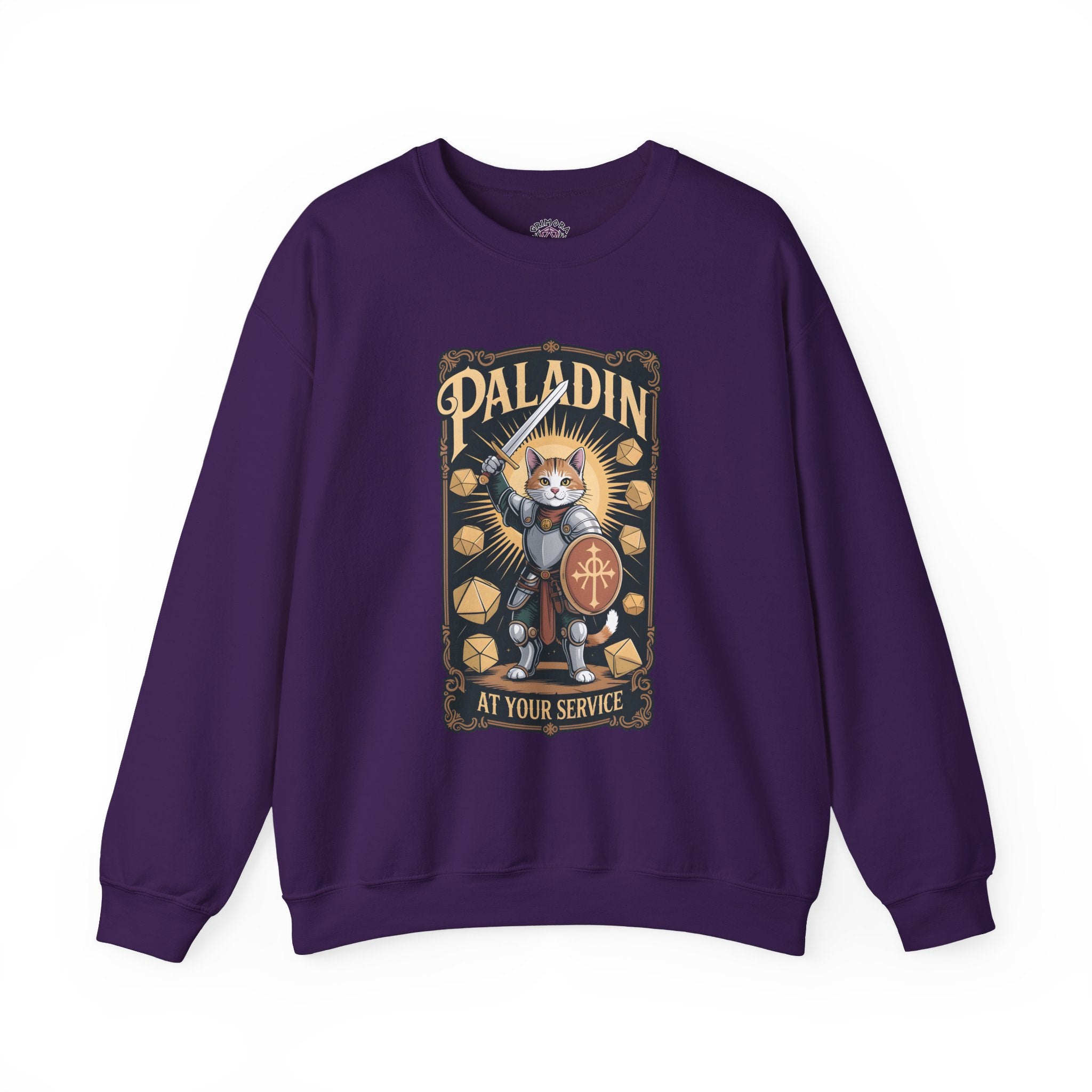 Paladin Cat at Your Service D&D Sweatshirt | Cat Lover RPG Gift