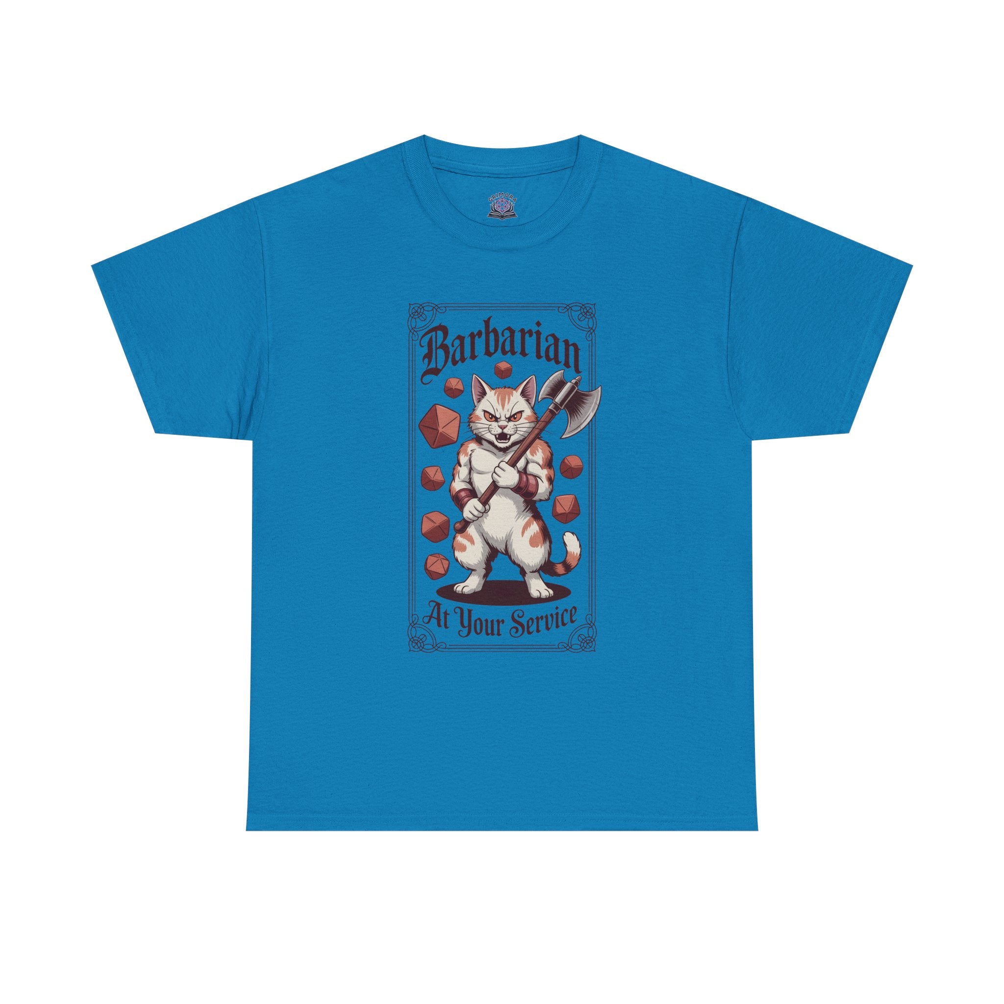 Barbarian Cat at Your Serivece D&D T-shirt | Cat Lover RPG Gift