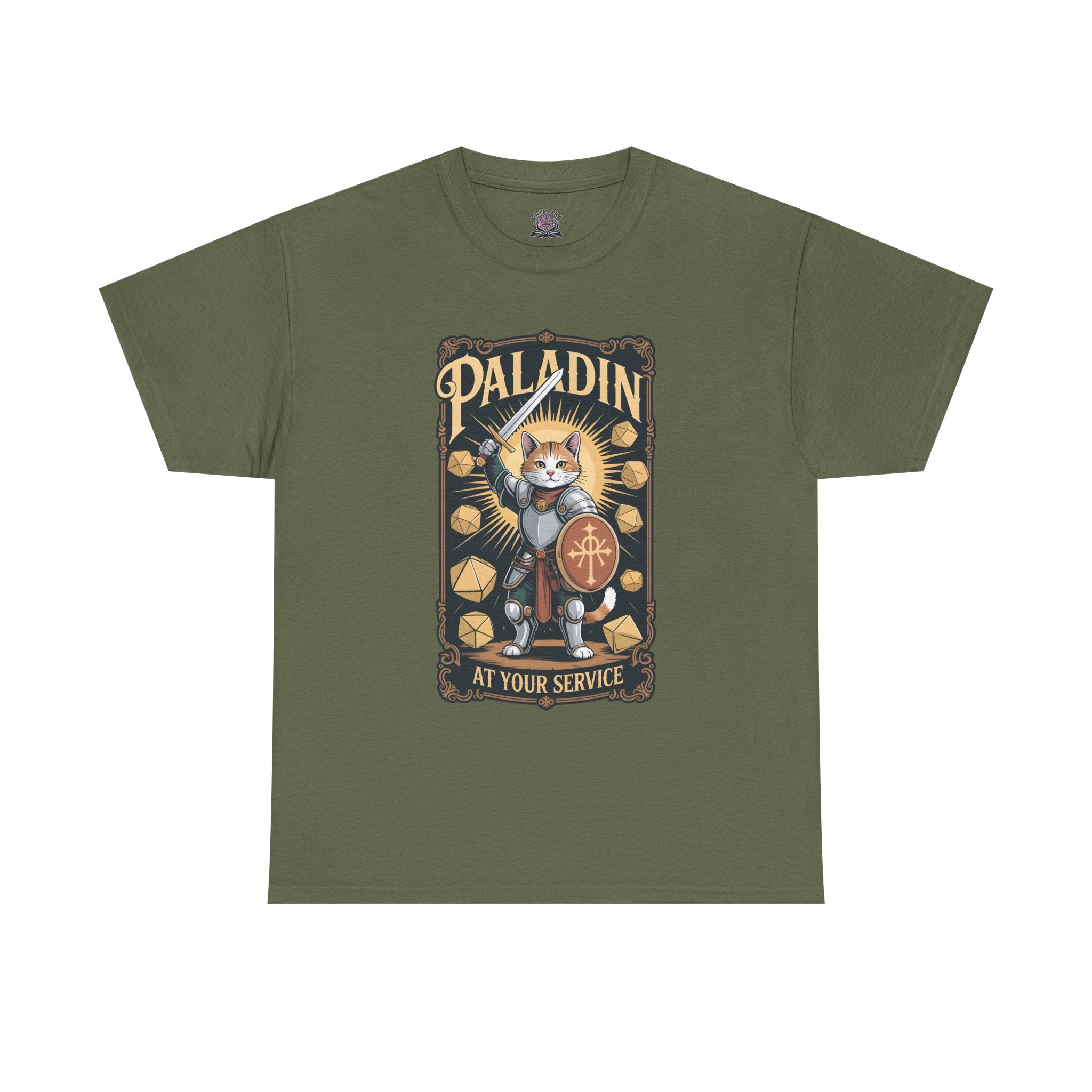 Paladin Cat at Your Service D&D T-shirt | Cat Lover RPG Gift