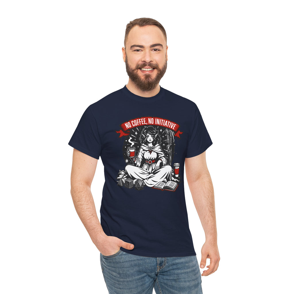 No Coffee, No Initiative | Fantasy RPG T-shirt