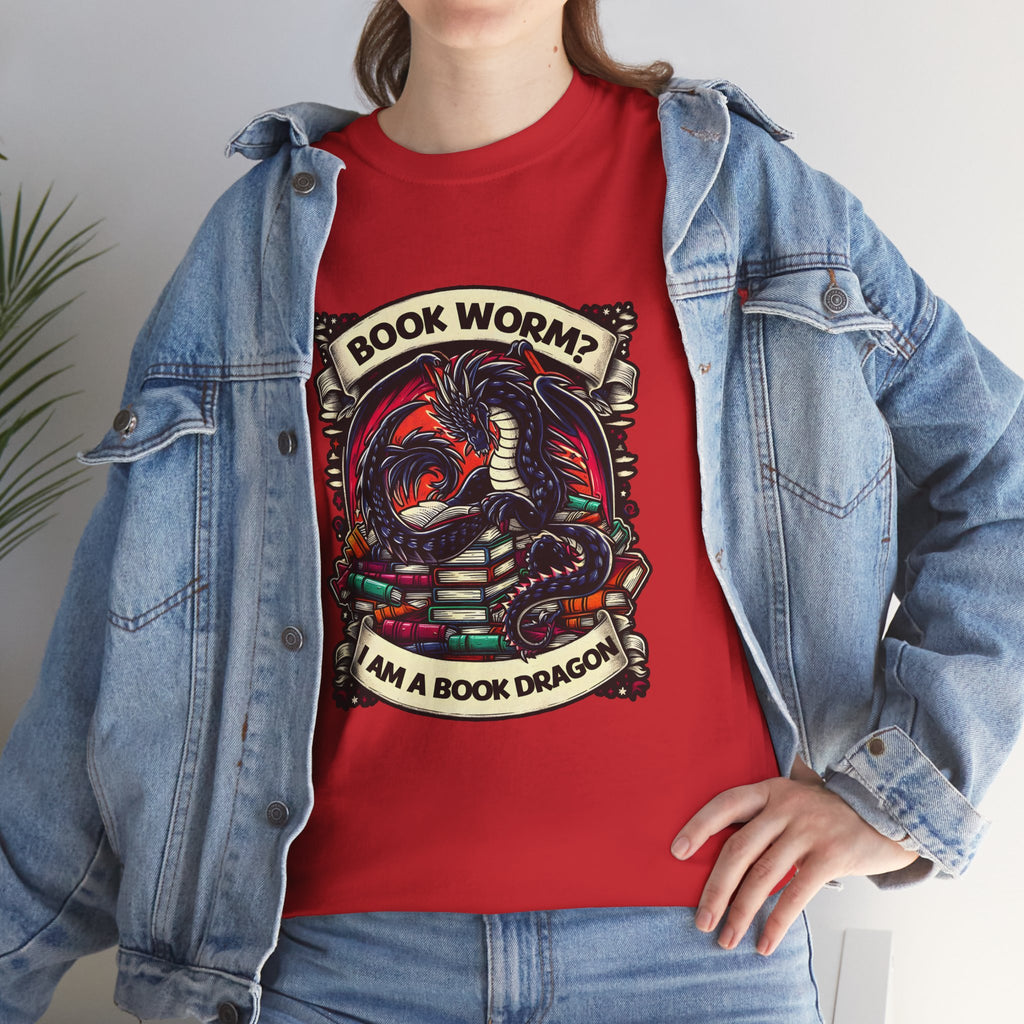Book Worm? I Am a Book Dragon, Fantasy Reader T-shirt