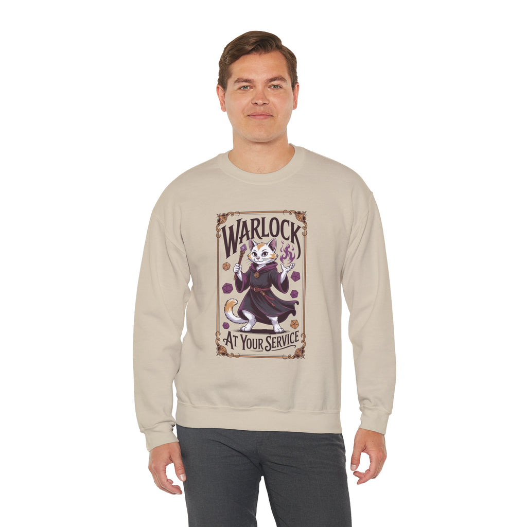 Warlock Cat at Your Serivece D&D Sweatshirt | Cat Lover RPG Gift