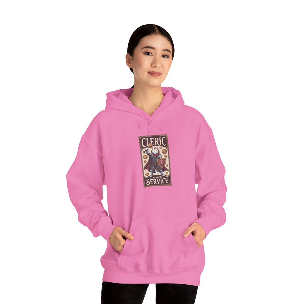 Cleric Cat at Your Service D&D Hoodie | Cat Lover RPG Gift
