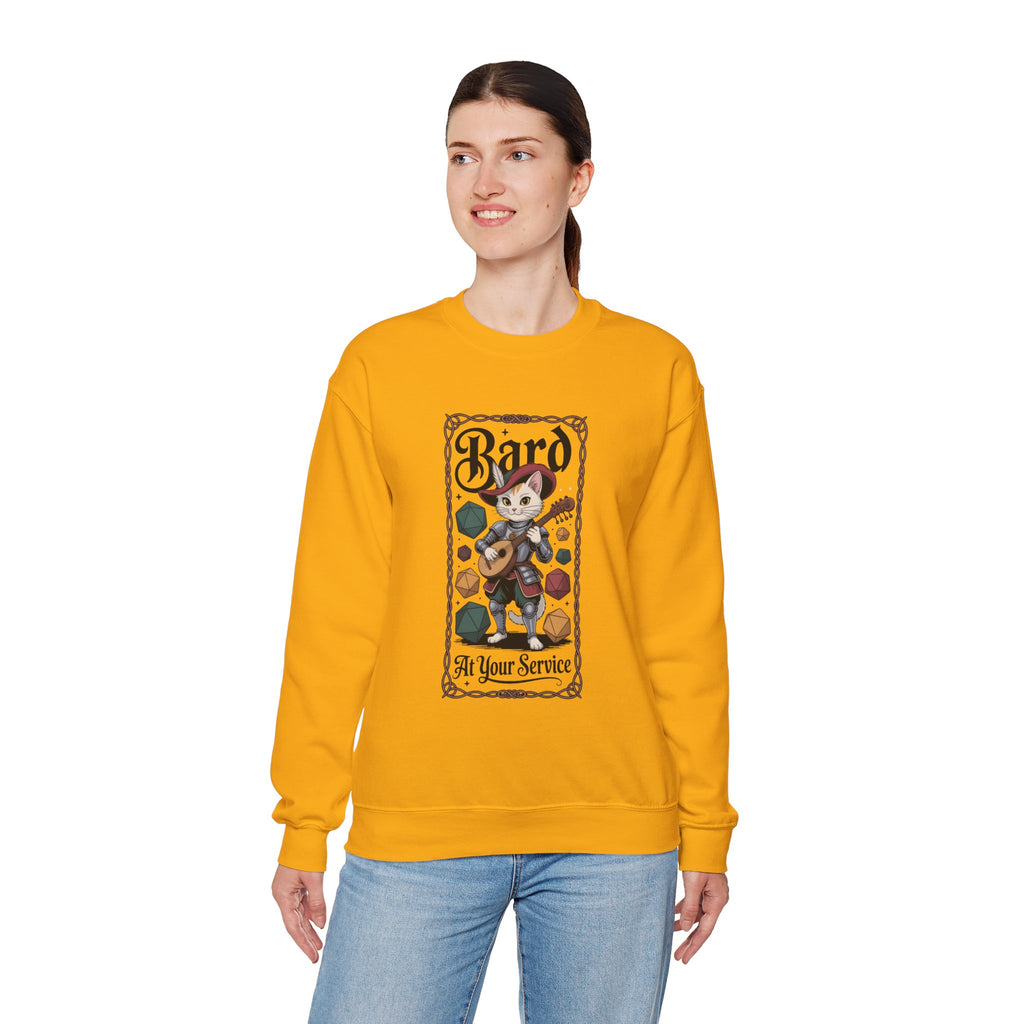 Bard Cat at Your Serivece D&D Sweatshirt | Cat Lover RPG Gift