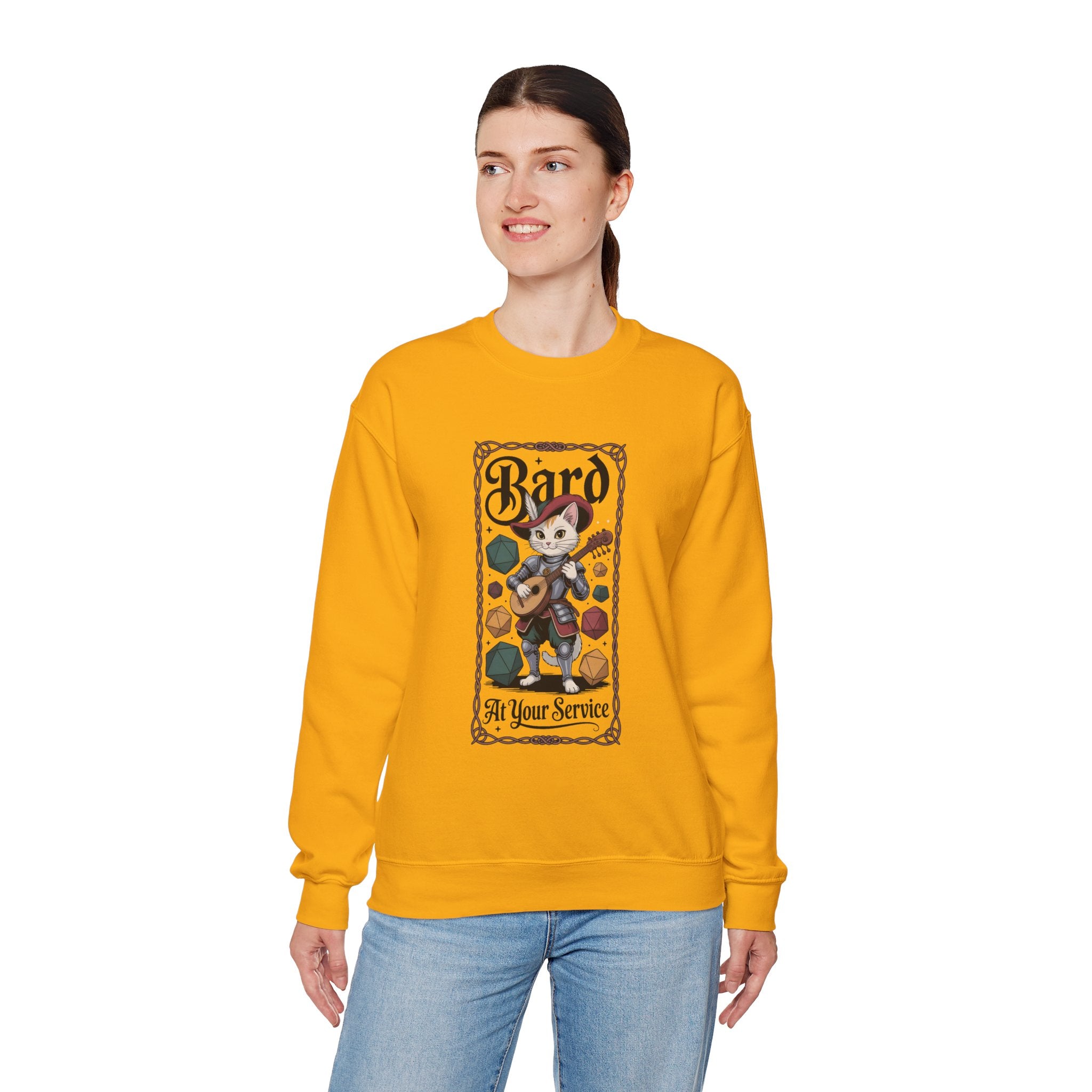 Bard Cat at Your Serivece D&D Sweatshirt | Cat Lover RPG Gift