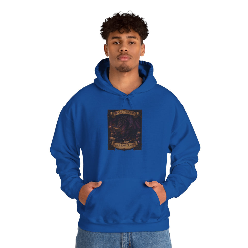 Book Worm? I Am a Book Dragon, Fantasy Reader Hoodie