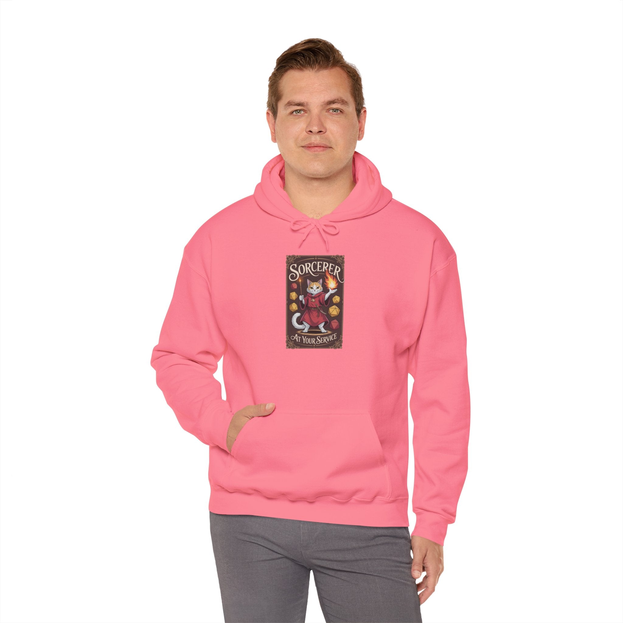 Sorcerer Cat at Your Service D&D Hoodie | Cat Lover RPG Gift