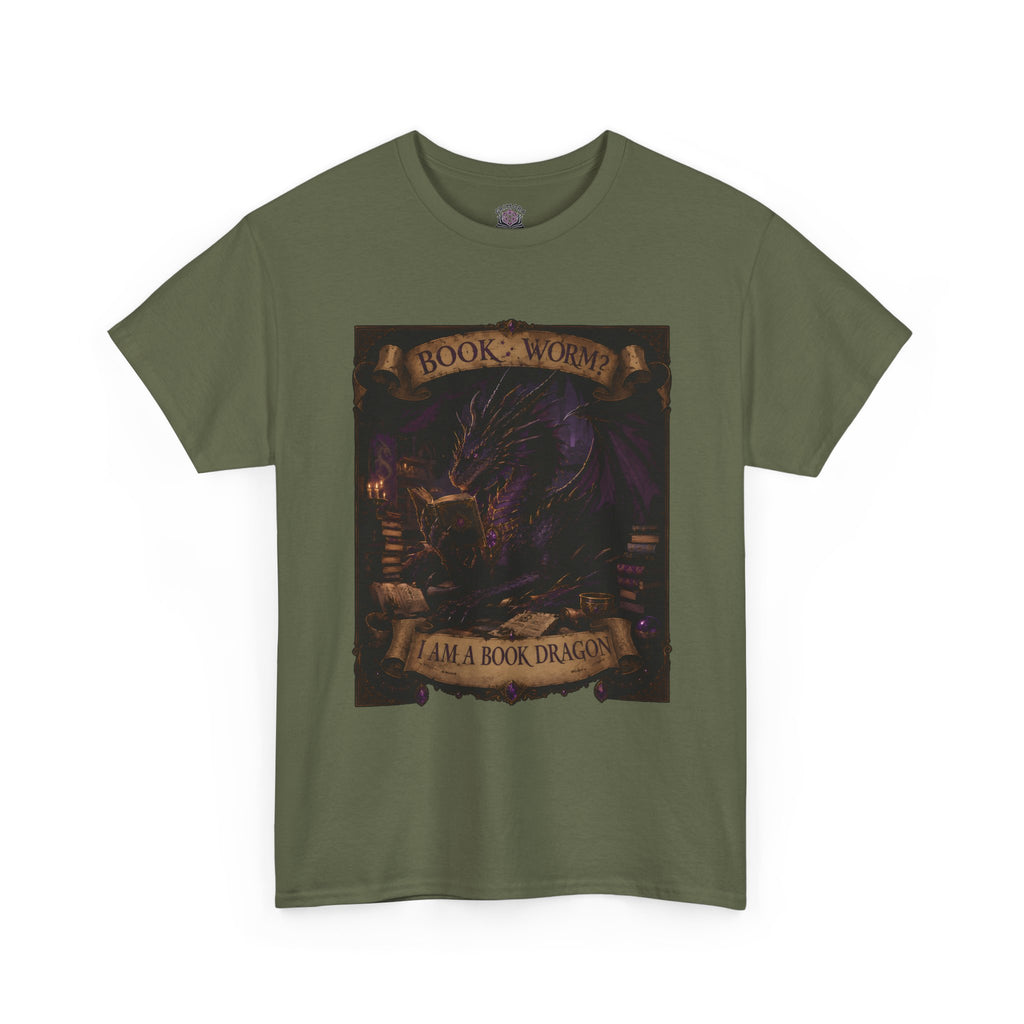 Book Worm? I Am a Book Dragon, Fantasy Reader T-shirt