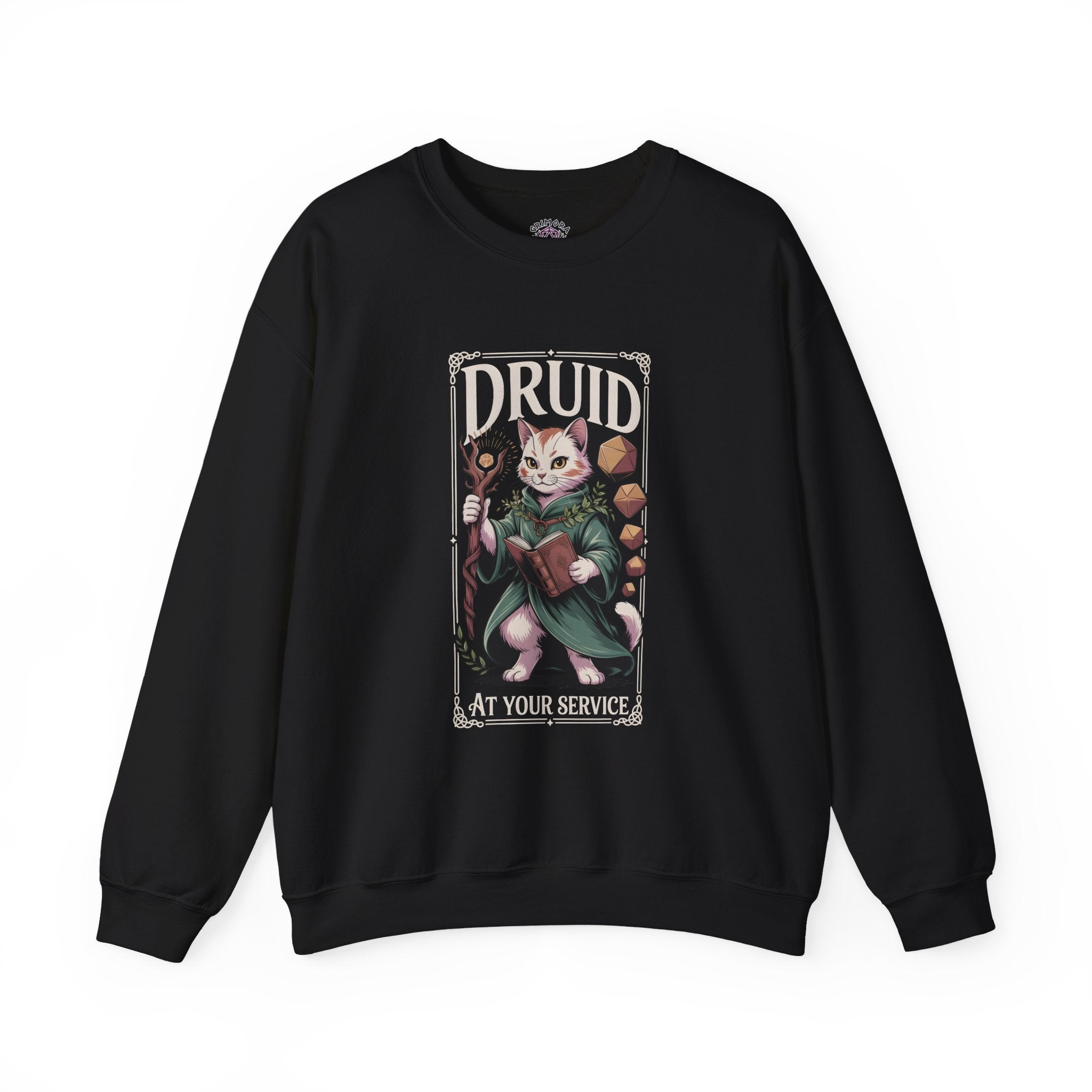 Druid Cat at Your Serivece D&D Sweatshirt | Cat Lover RPG Gift