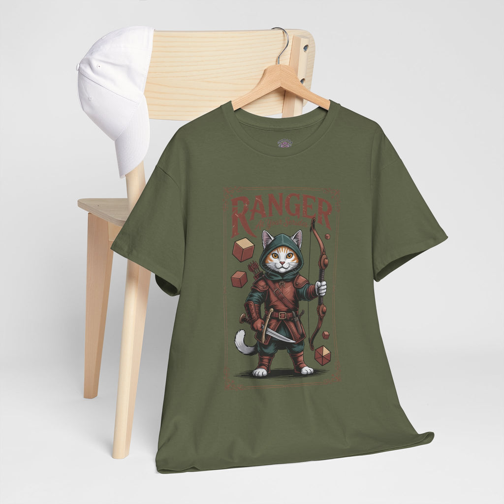 Ranger Cat at Your Serivece D&D T-shirt | Cat Lover RPG Gift