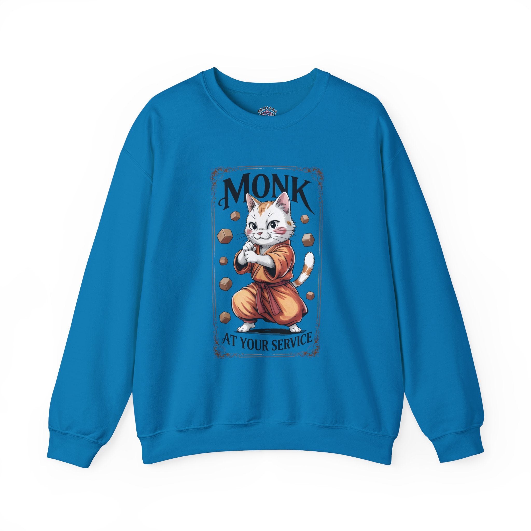 Monk Cat at Your Service D&D Sweatshirt | Cat Lover RPG Gift