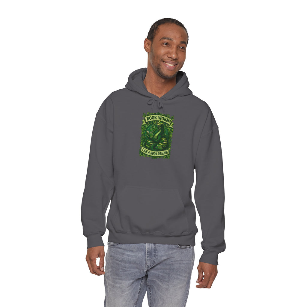 Book Worm? I Am a Book Dragon, Fantasy Reader Hoodie