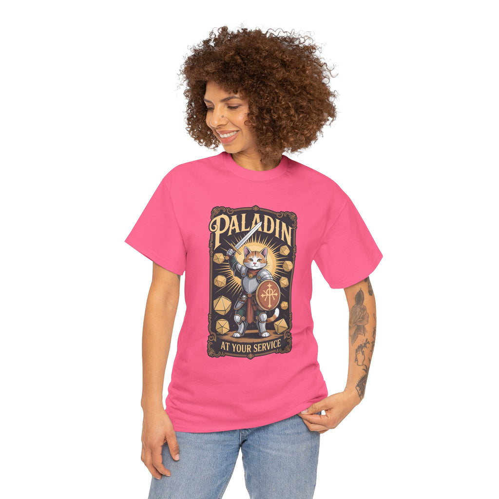 Paladin Cat at Your Service D&D T-shirt | Cat Lover RPG Gift