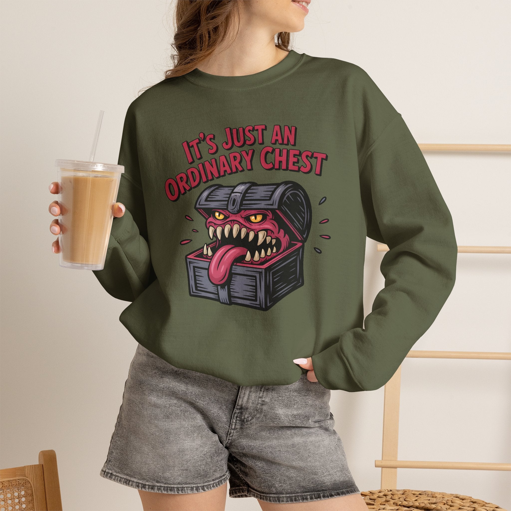 "It's Just An Ordinary Chest" — Mimic monster Sweatshirt