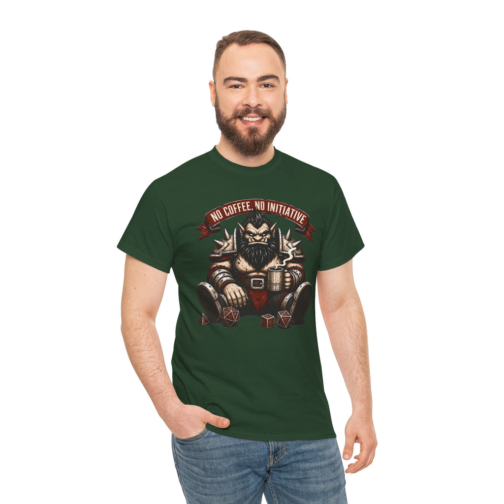 No Coffee, No Initiative | Fantasy RPG T-shirt