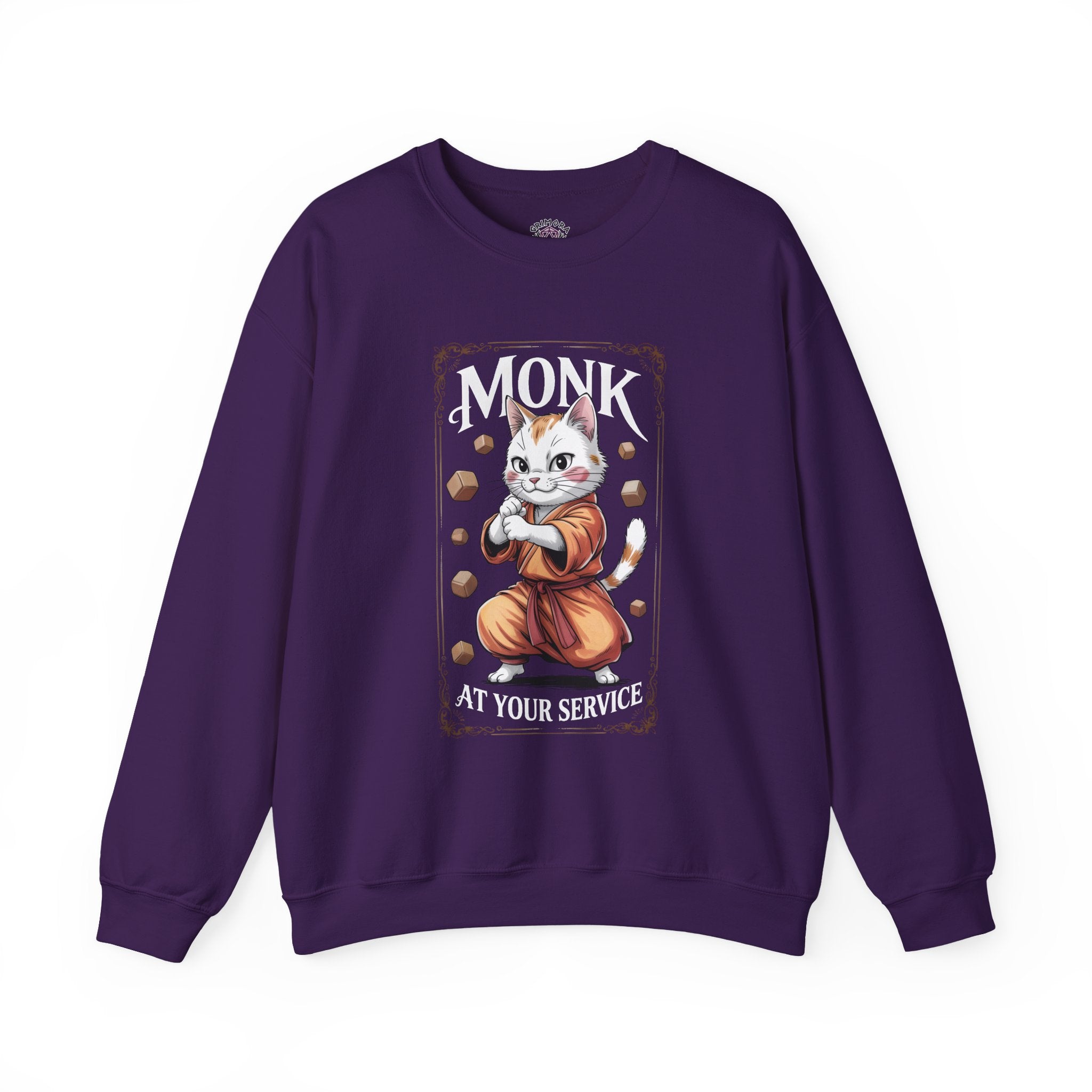 Monk Cat at Your Service D&D Sweatshirt | Cat Lover RPG Gift