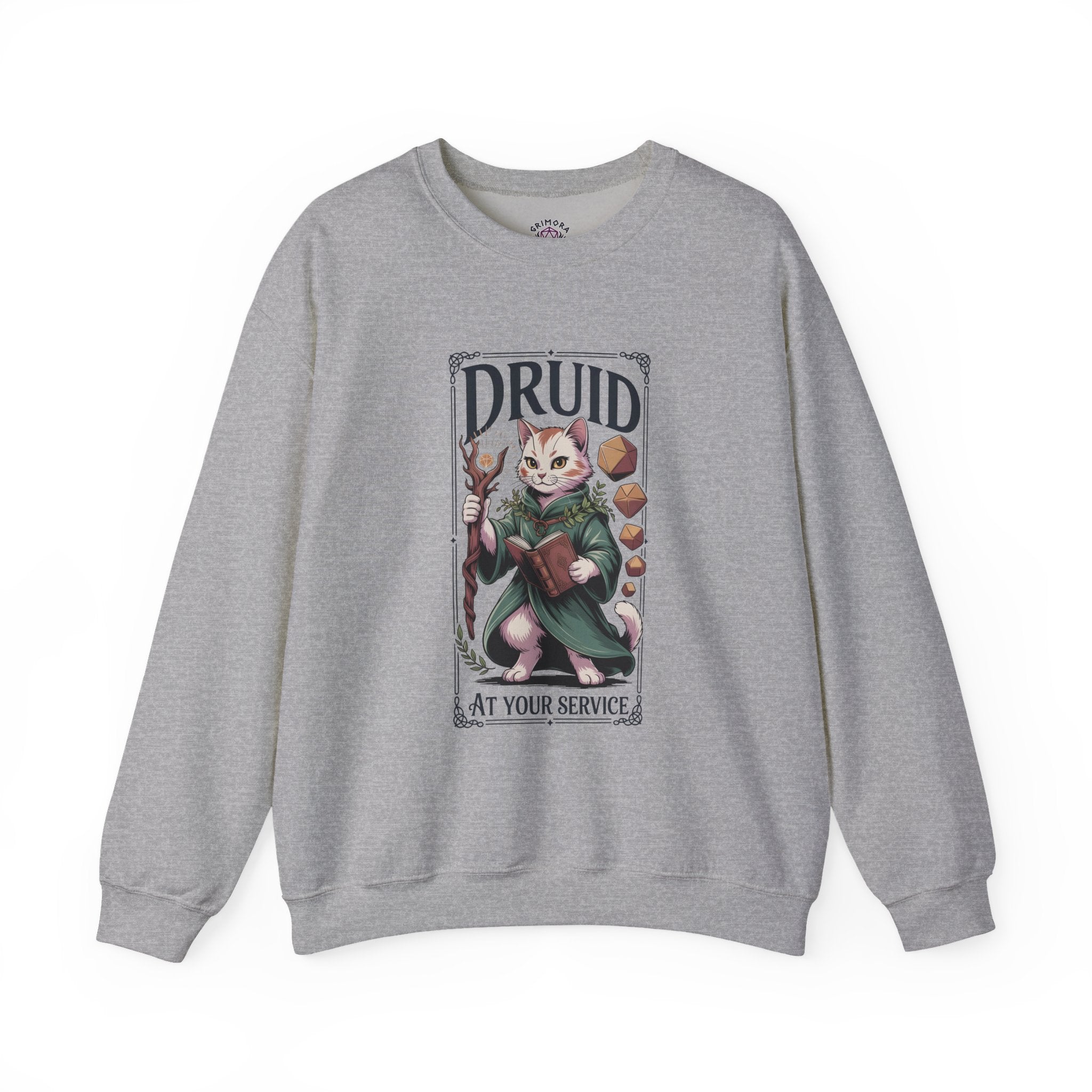 Druid Cat at Your Serivece D&D Sweatshirt | Cat Lover RPG Gift