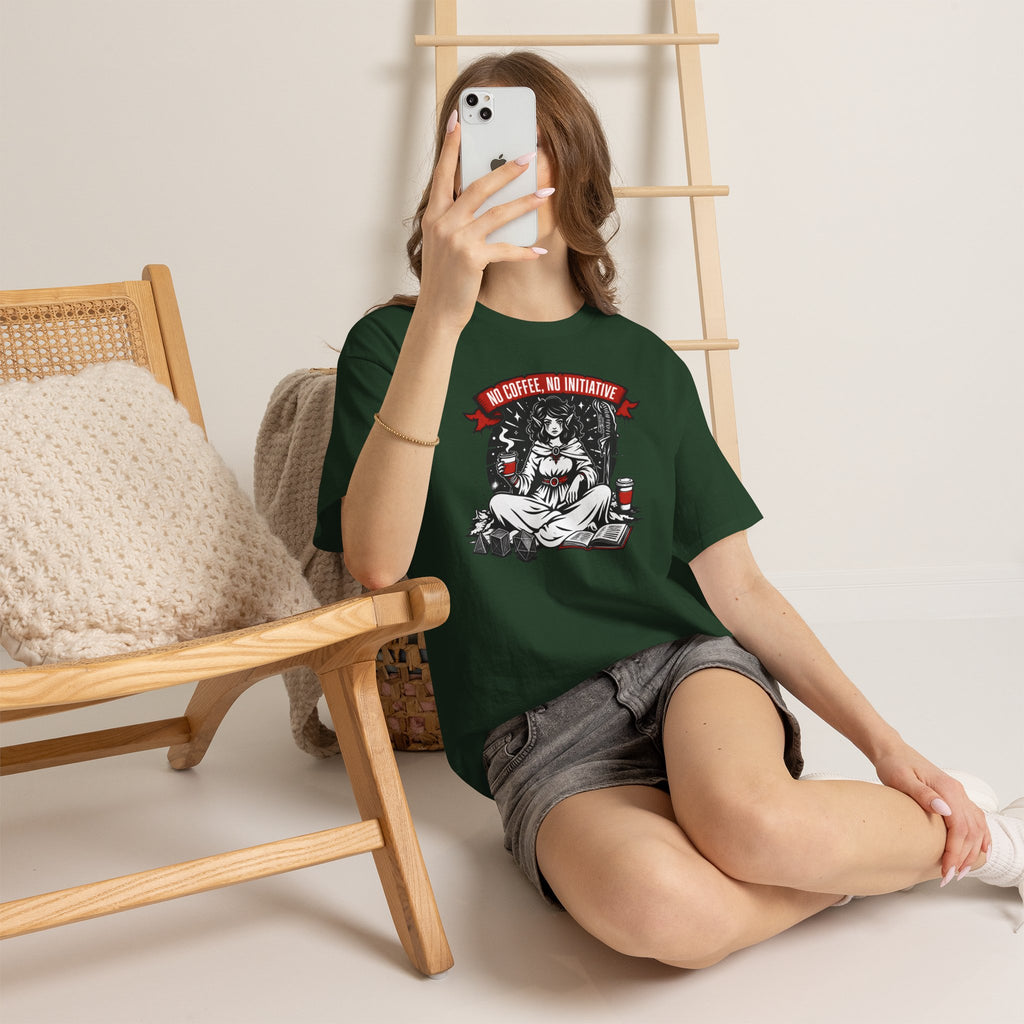 No Coffee, No Initiative | Fantasy RPG T-shirt