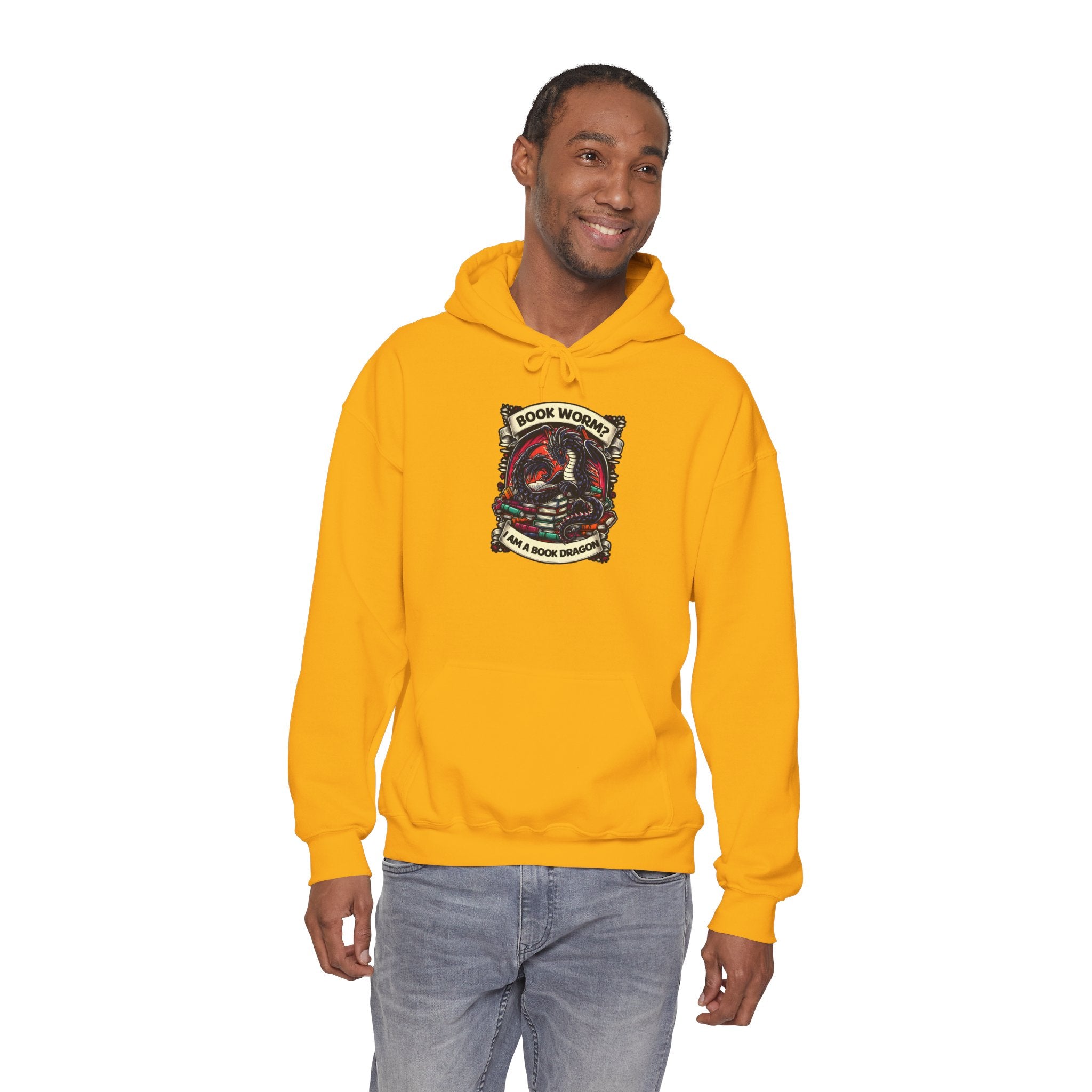 Book Worm? I Am a Book Dragon, Fantasy Reader Hoodie