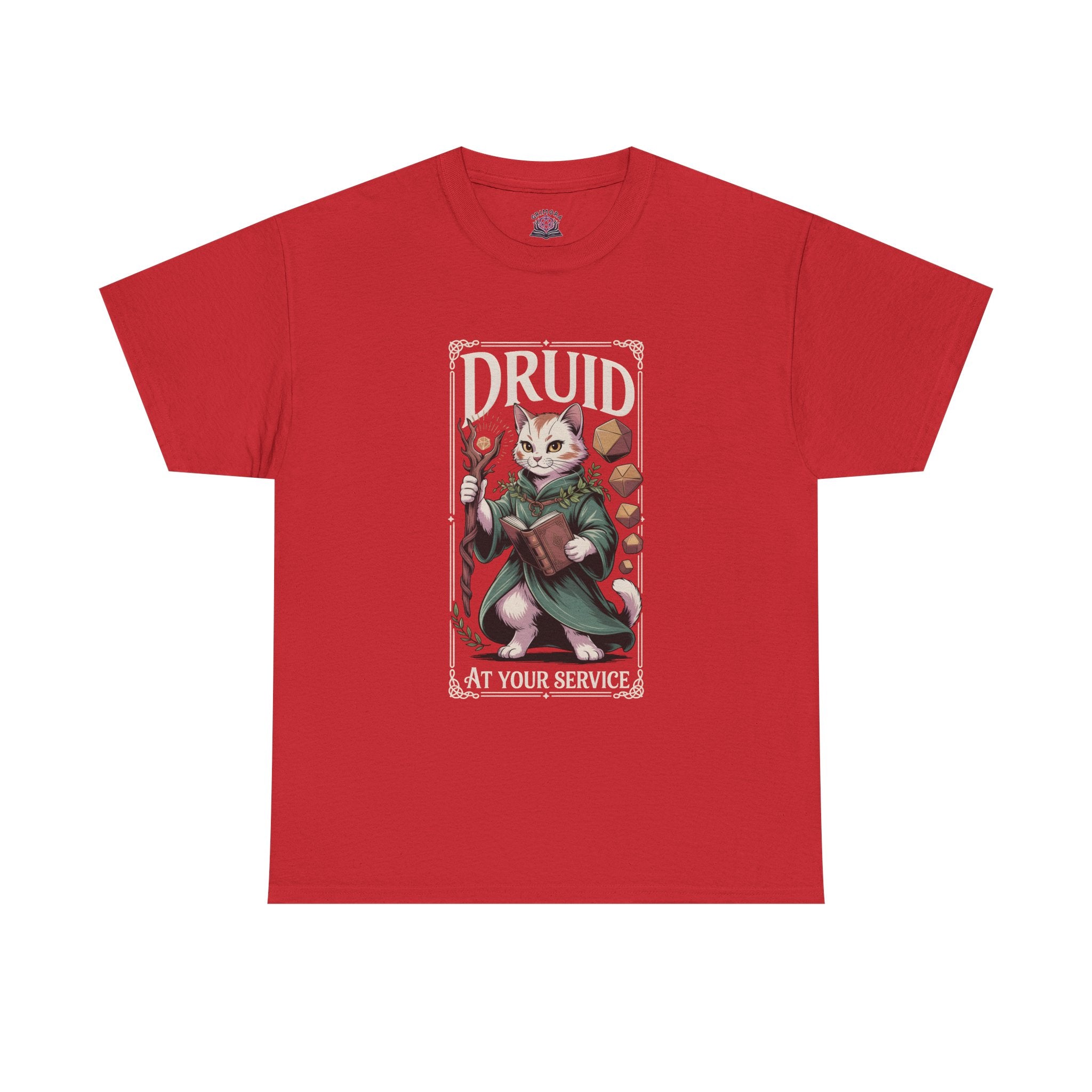Druid Cat at Your Serivece D&D T-shirt | Cat Lover RPG Gift