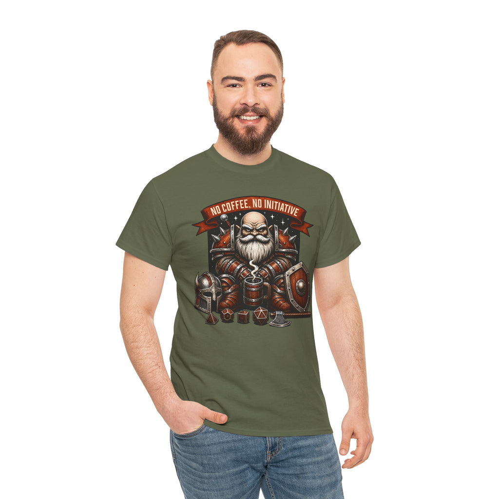 No Coffee, No Initiative | Fantasy RPG T-shirt