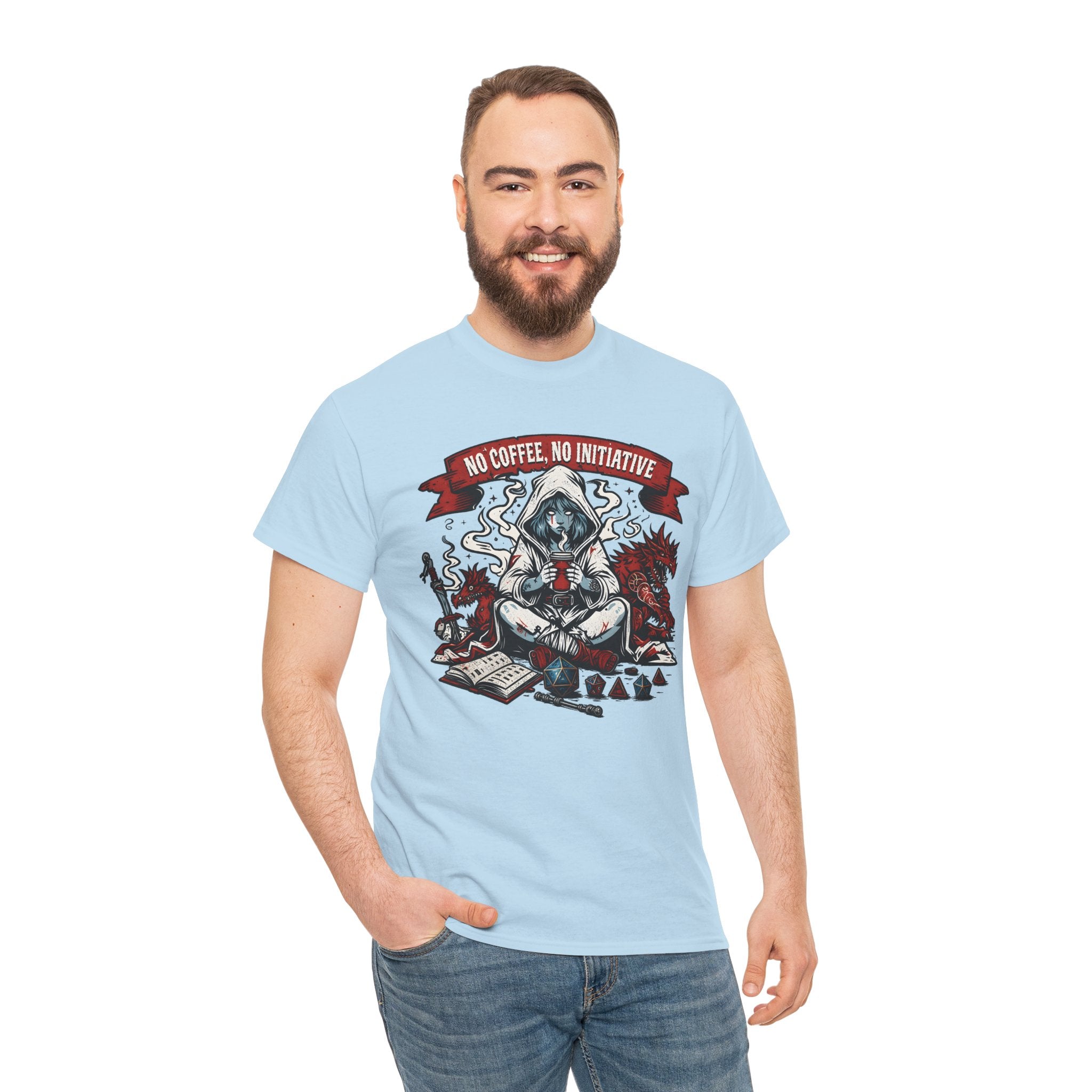 No Coffee, No Initiative | Fantasy RPG T-shirt