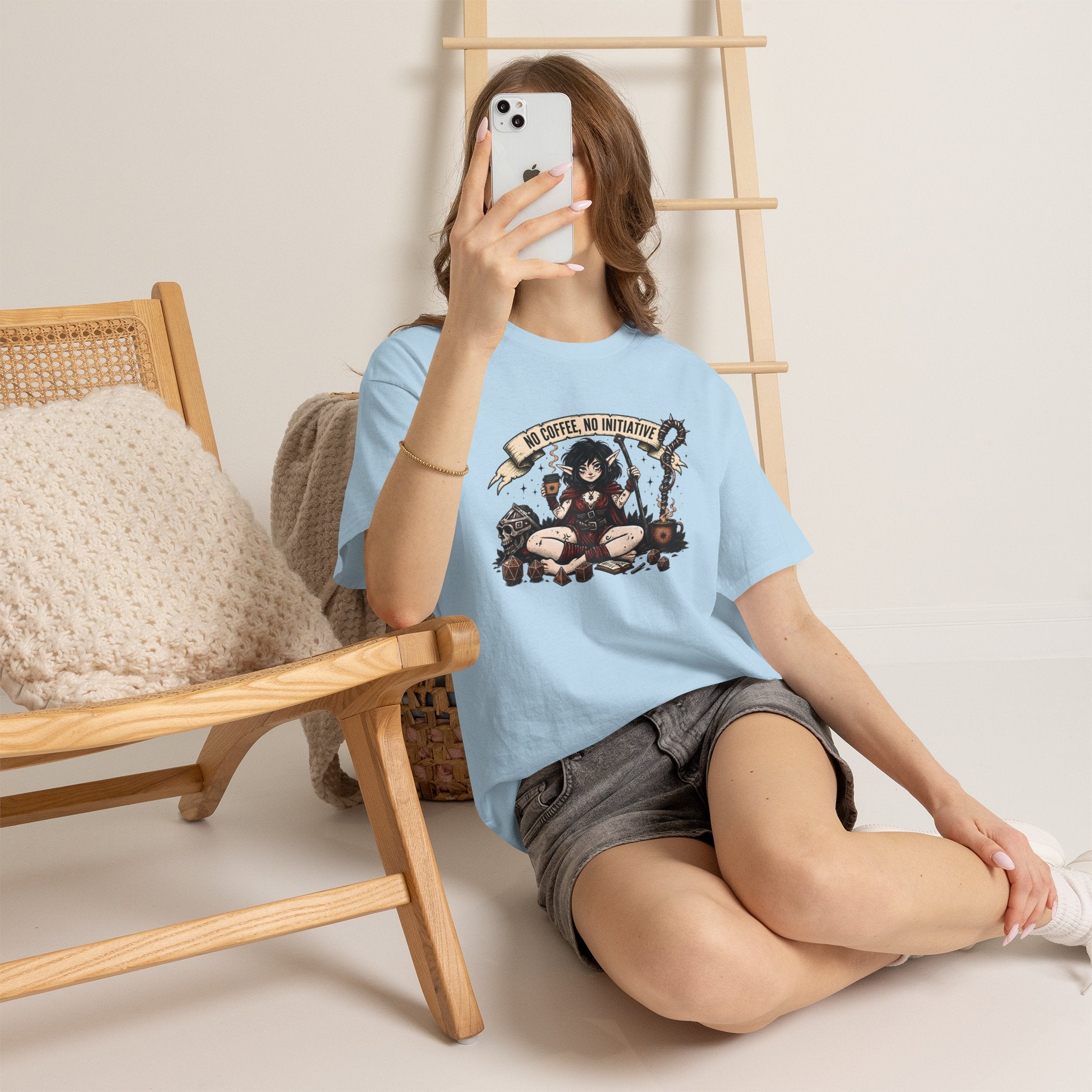 No Coffee, No Initiative | Fantasy RPG T-shirt