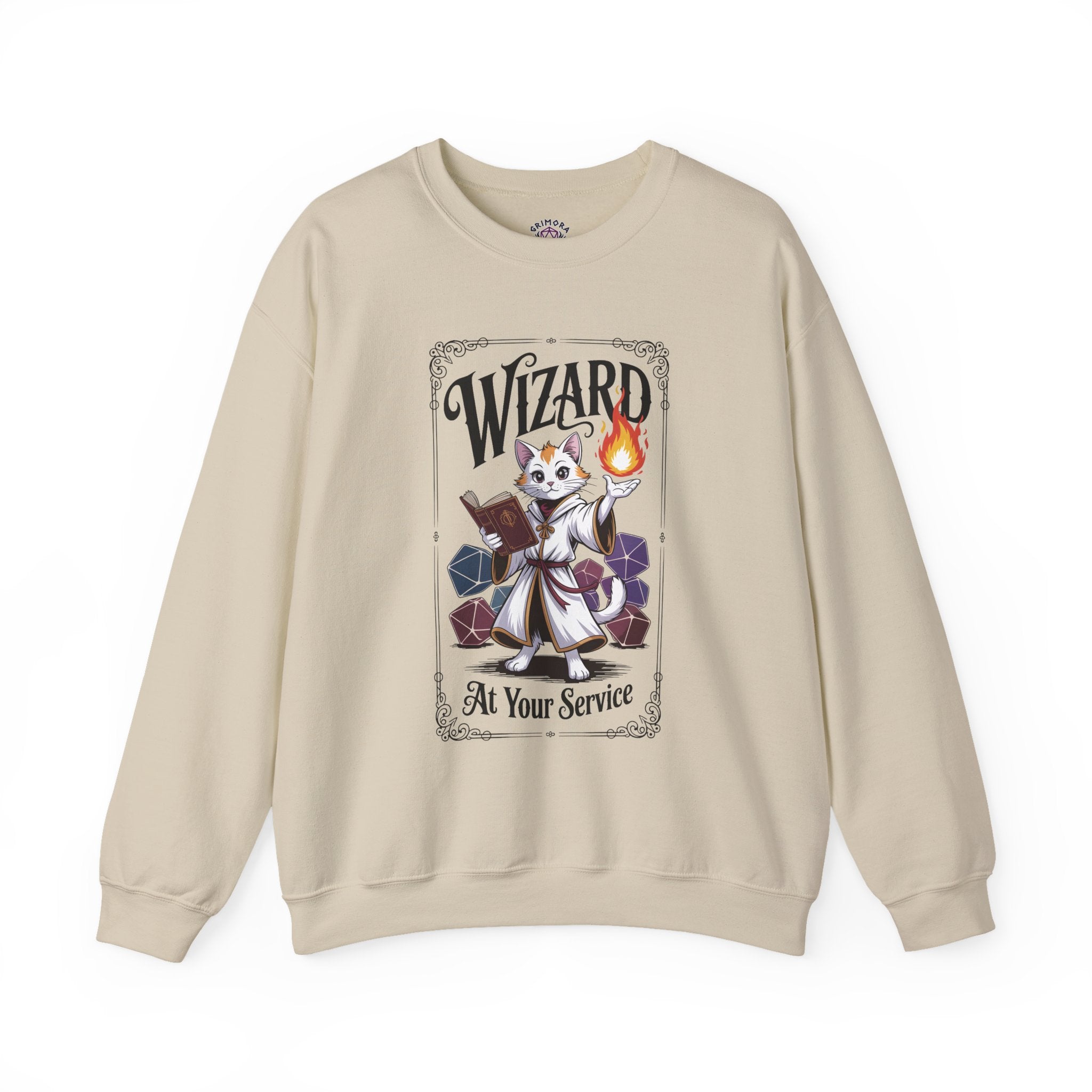 Wizard Cat at Your Serivece D&D Sweatshirt | Cat Lover RPG Gift