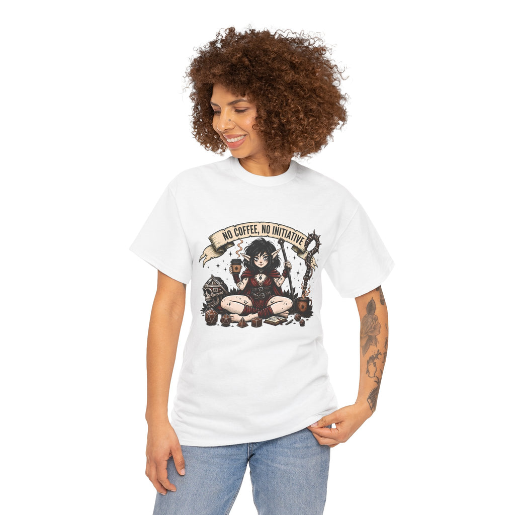 No Coffee, No Initiative | Fantasy RPG T-shirt