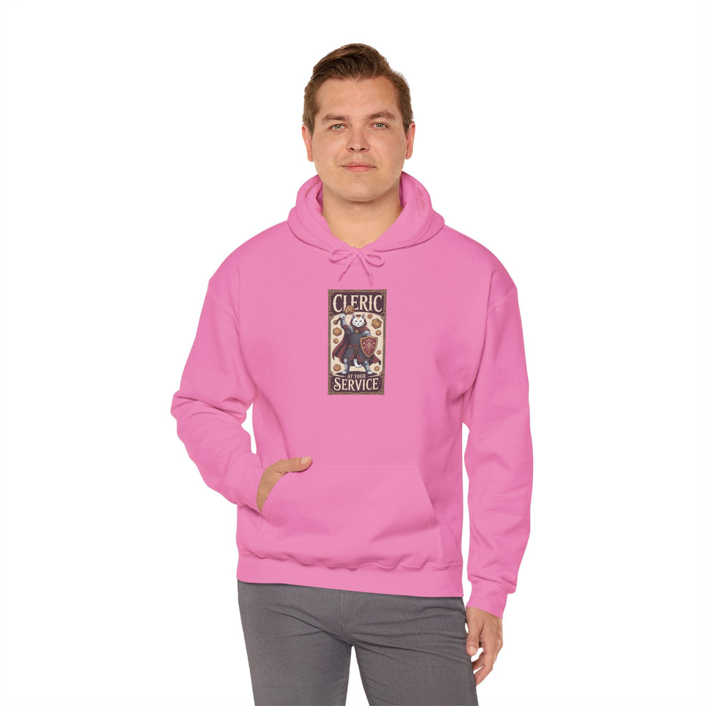 Cleric Cat at Your Service D&D Hoodie | Cat Lover RPG Gift